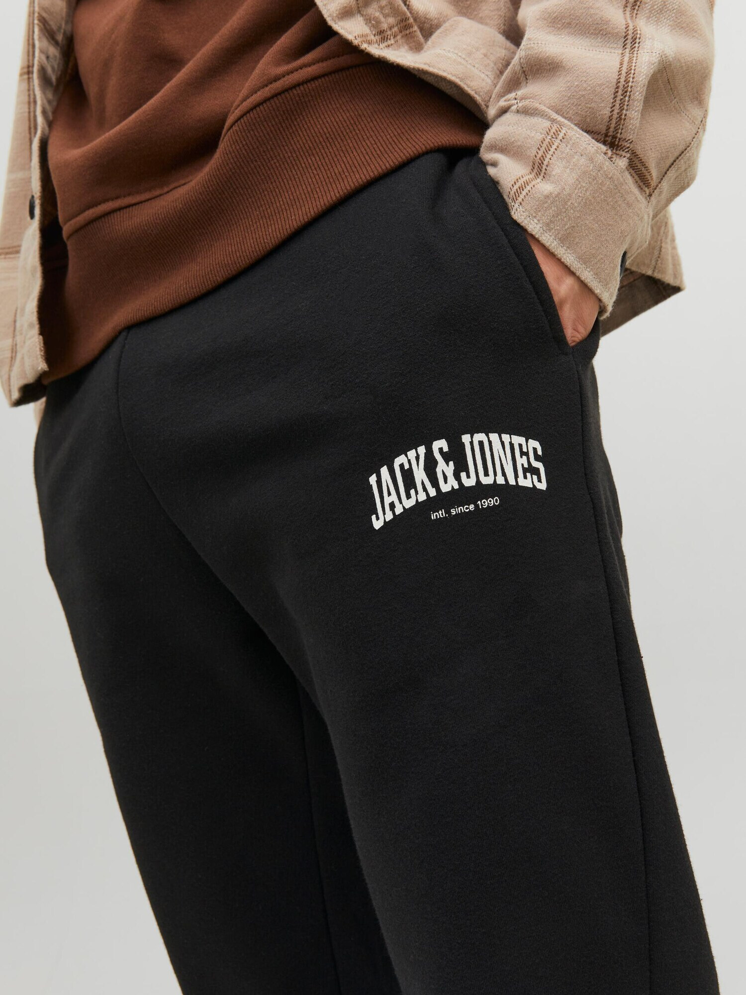 JACK & JONES Pantaloni 'Kane Josh' negru / alb - Pled.ro