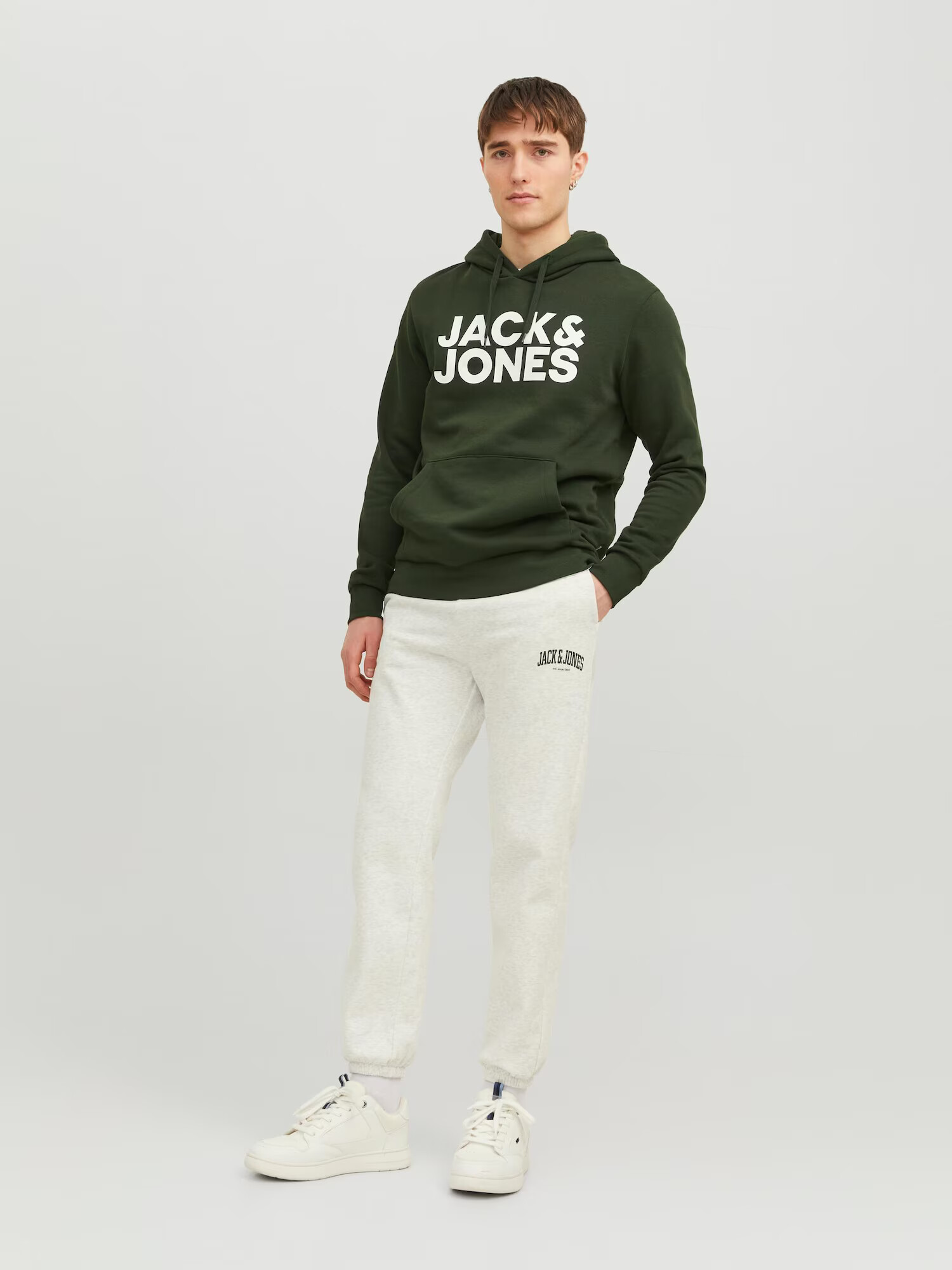 JACK & JONES Pantaloni 'Kane Josh' negru / alb amestacat - Pled.ro