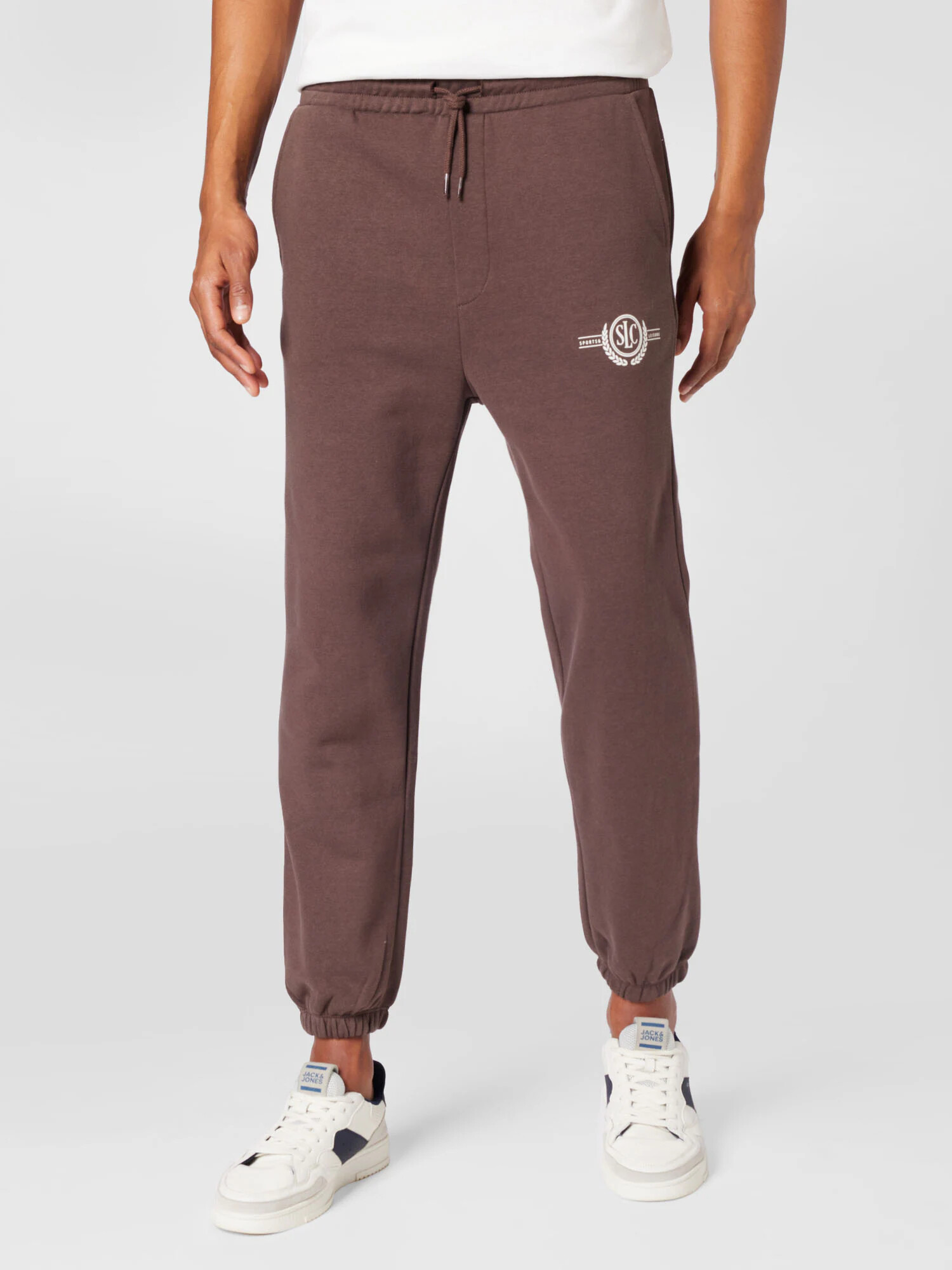 JACK & JONES Pantaloni 'KANE' maro închis / alb - Pled.ro