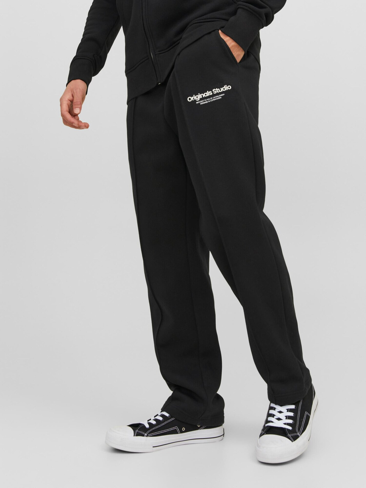 JACK & JONES Pantaloni 'Kane' negru / alb - Pled.ro