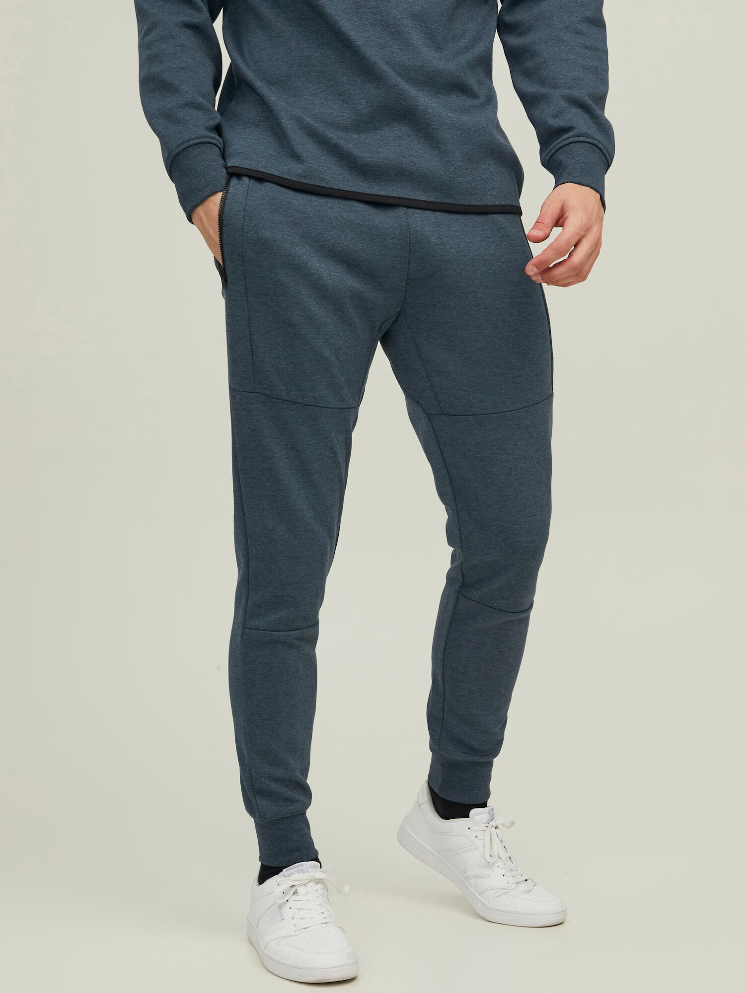 JACK & JONES Pantaloni 'Will' albastru închis / gri / alb - Pled.ro