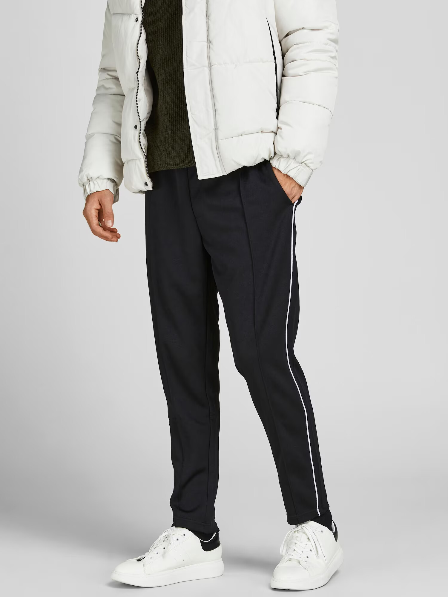 JACK & JONES Pantaloni 'Will' negru / alb - Pled.ro