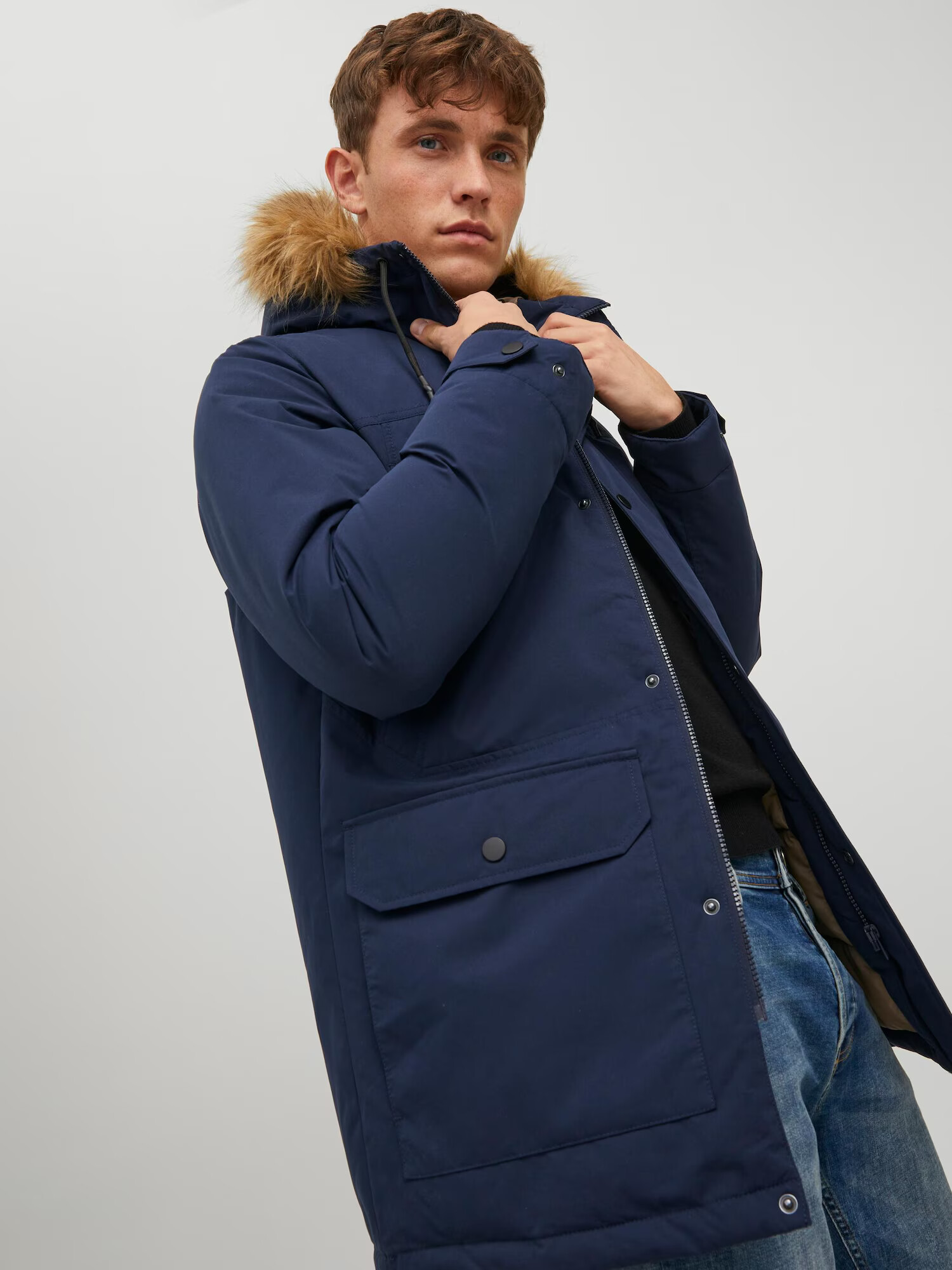 JACK & JONES Parka de iarnă bleumarin - Pled.ro