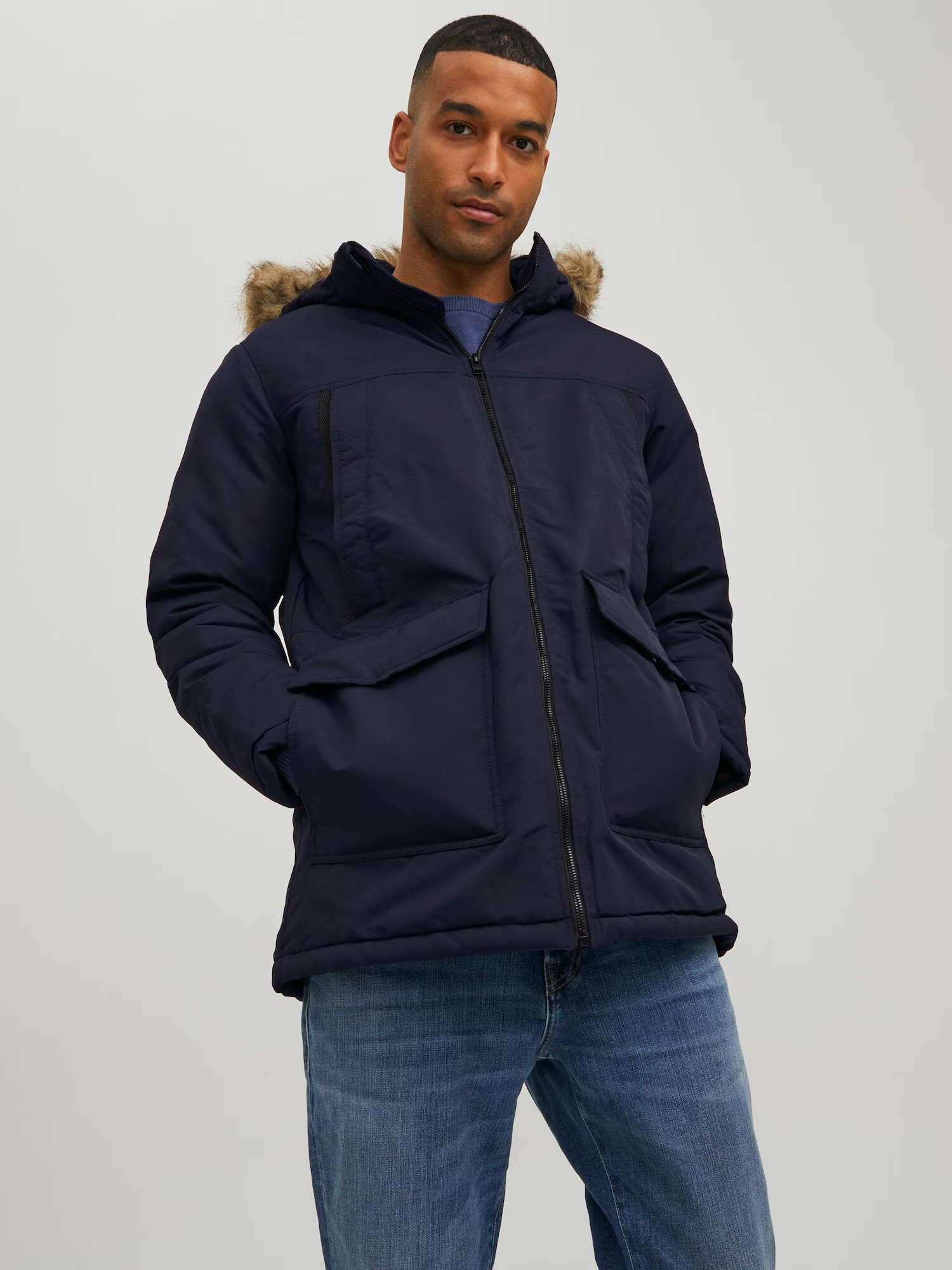 JACK & JONES Parka de iarnă 'Craft' bleumarin - Pled.ro