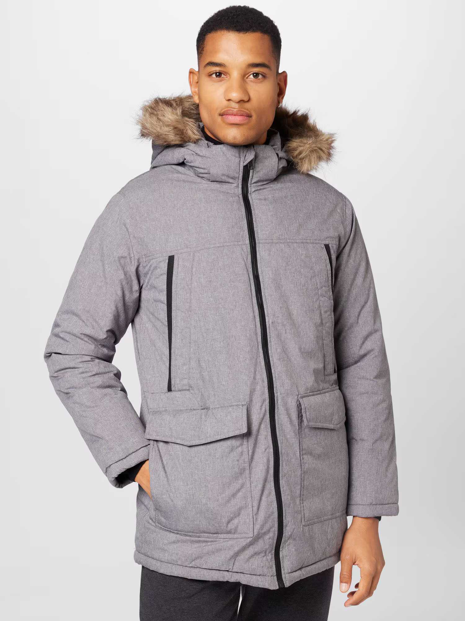 JACK & JONES Parka de iarnă 'Craft' maro / gri piatră - Pled.ro