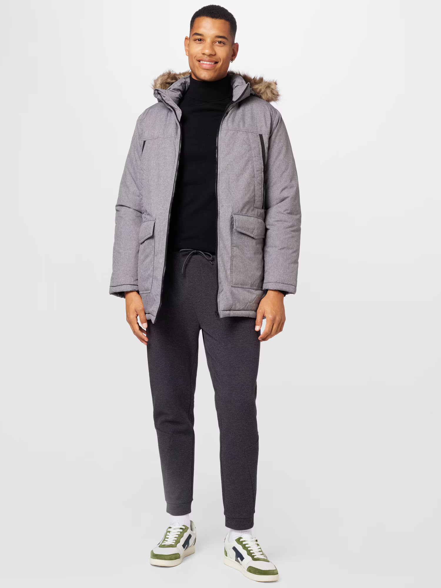 JACK & JONES Parka de iarnă 'Craft' maro / gri piatră - Pled.ro