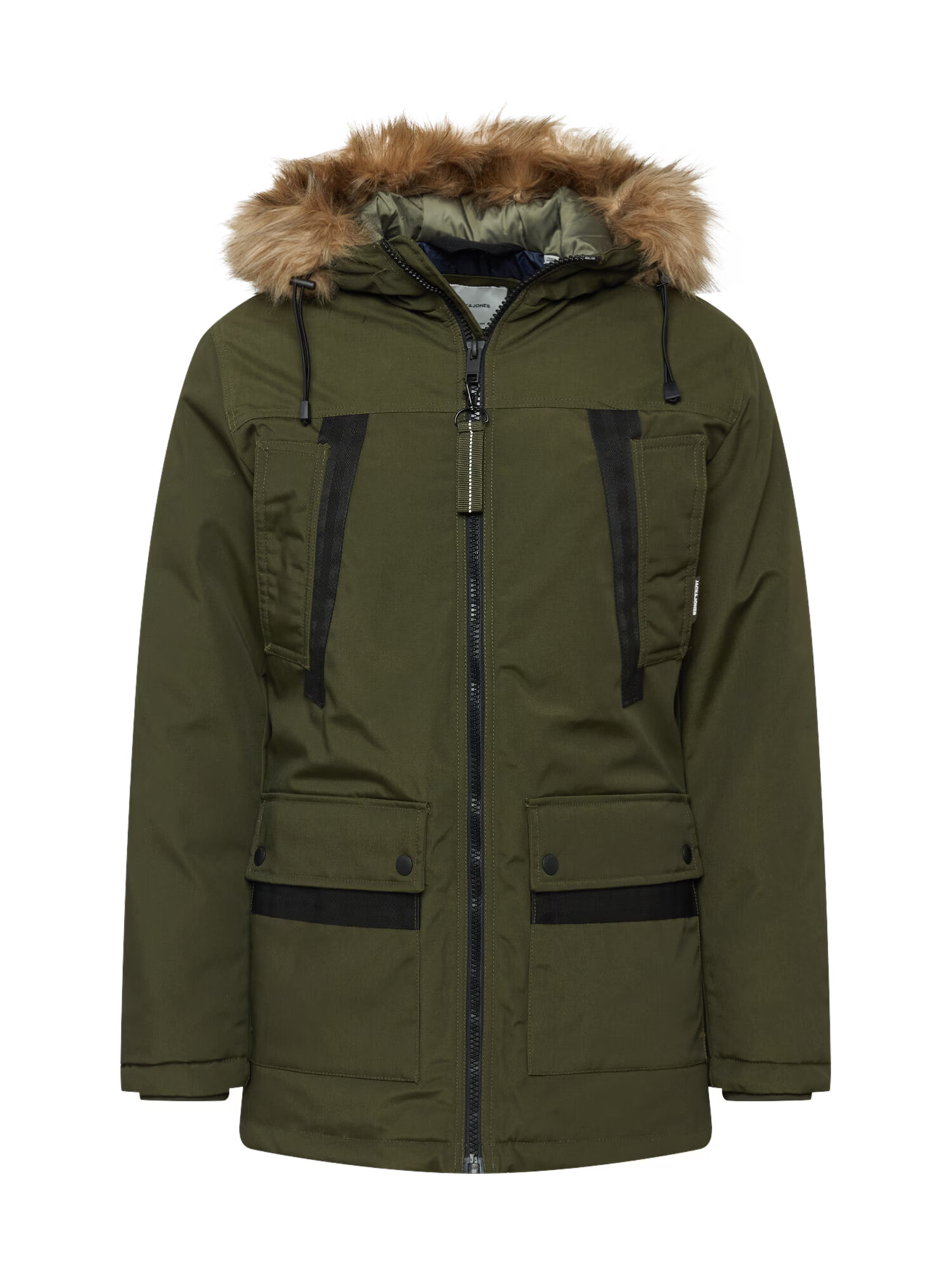 JACK & JONES Parka de iarnă 'Rocket' maro deschis / oliv / negru - Pled.ro