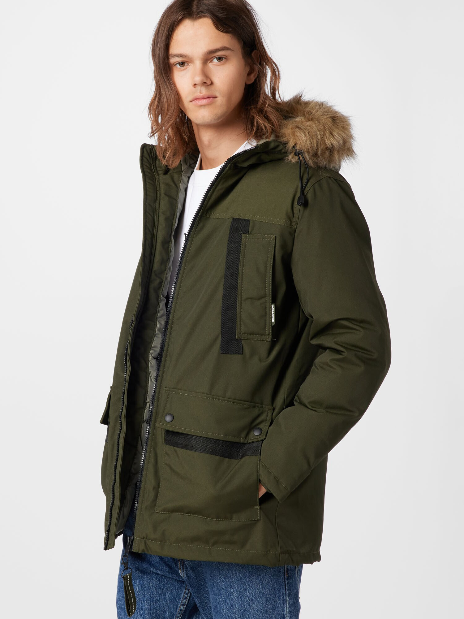 JACK & JONES Parka de iarnă 'Rocket' maro deschis / oliv / negru - Pled.ro