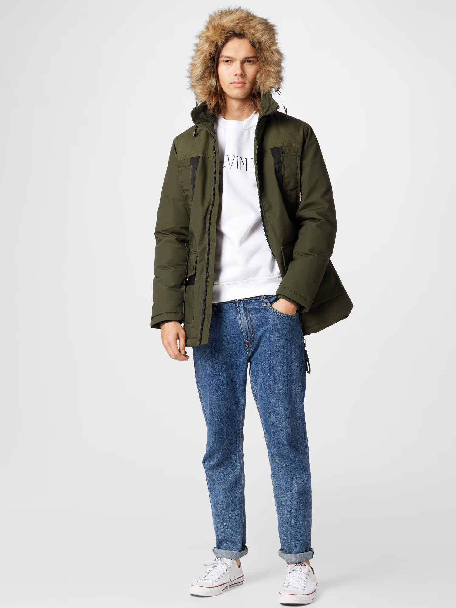 JACK & JONES Parka de iarnă 'Rocket' maro deschis / oliv / negru - Pled.ro