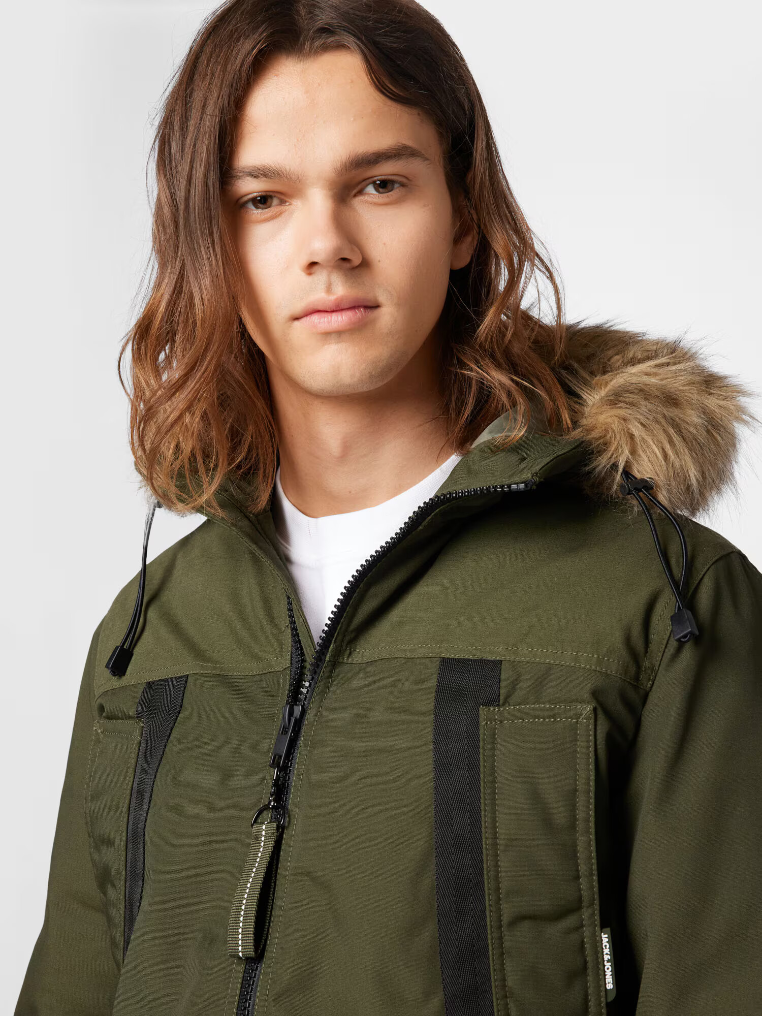 JACK & JONES Parka de iarnă 'Rocket' maro deschis / oliv / negru - Pled.ro