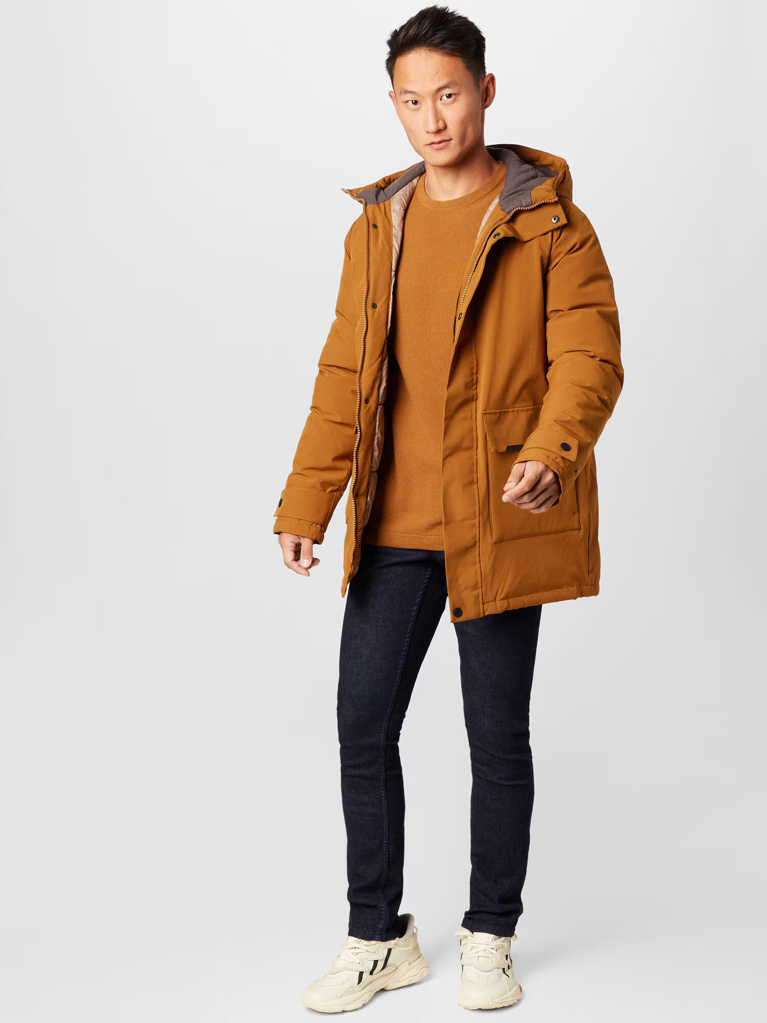 JACK & JONES Parka de iarnă 'Tiko' maro coniac / negru - Pled.ro