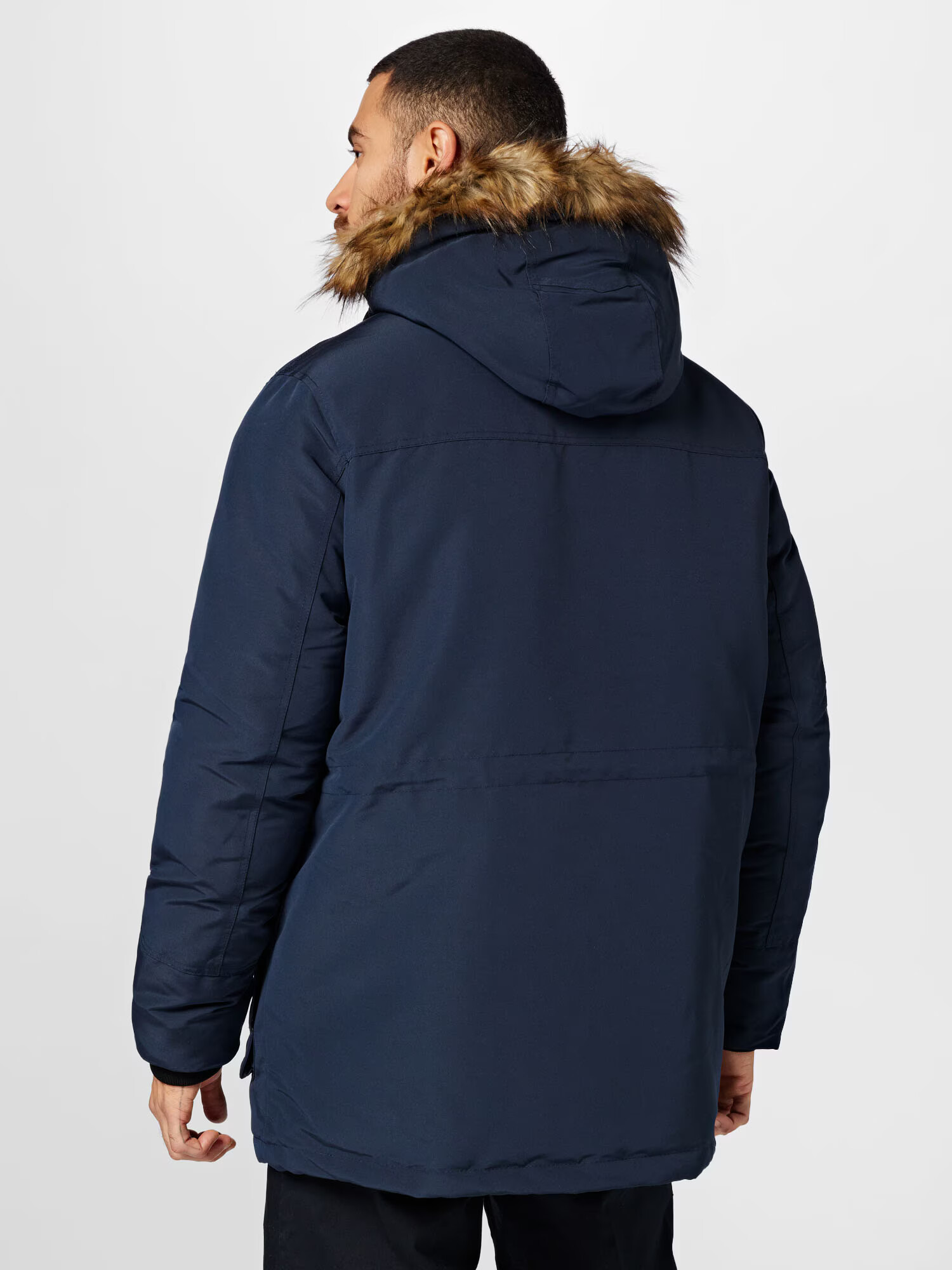 JACK & JONES Parka de iarnă 'TIMO' bleumarin / maro - Pled.ro