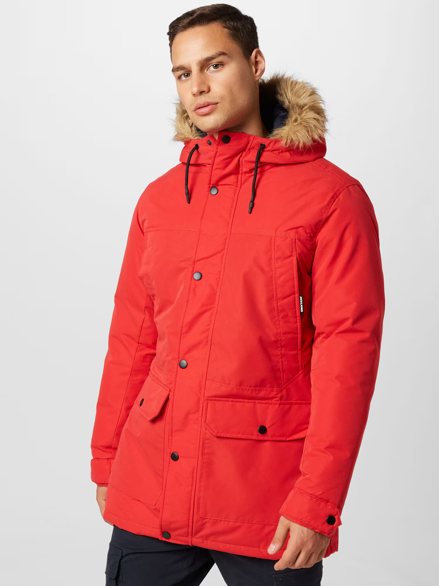 JACK & JONES Parka de iarnă 'WINNER' roșu / negru - Pled.ro