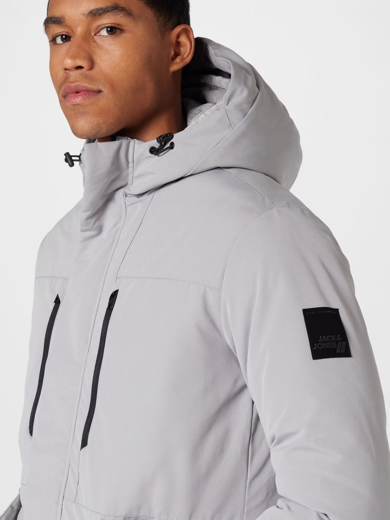 JACK & JONES Parka de primăvară-toamnă 'BACH' gri deschis / negru - Pled.ro