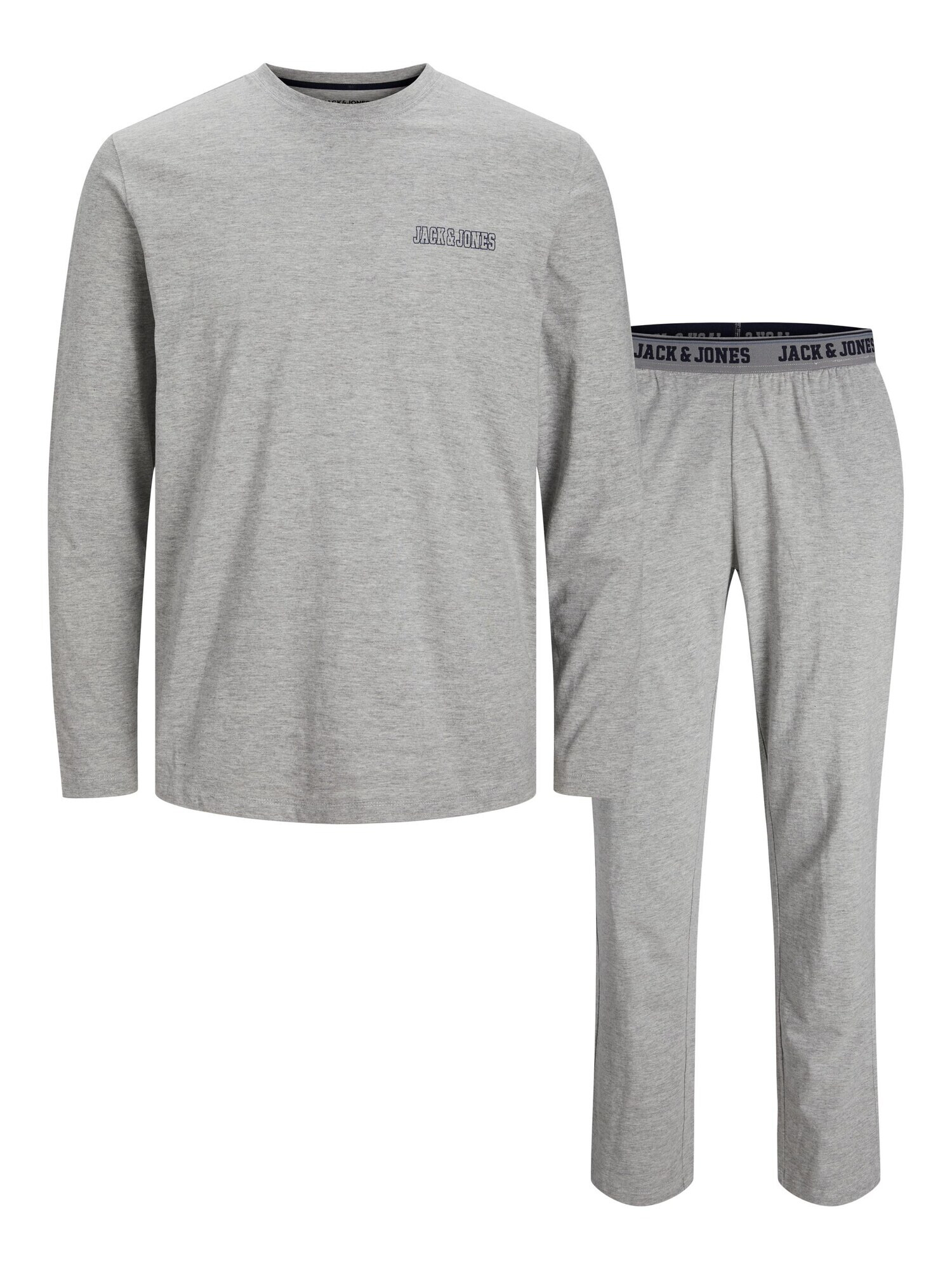 JACK & JONES Pijama lungă 'AXEL' bleumarin / gri deschis - Pled.ro