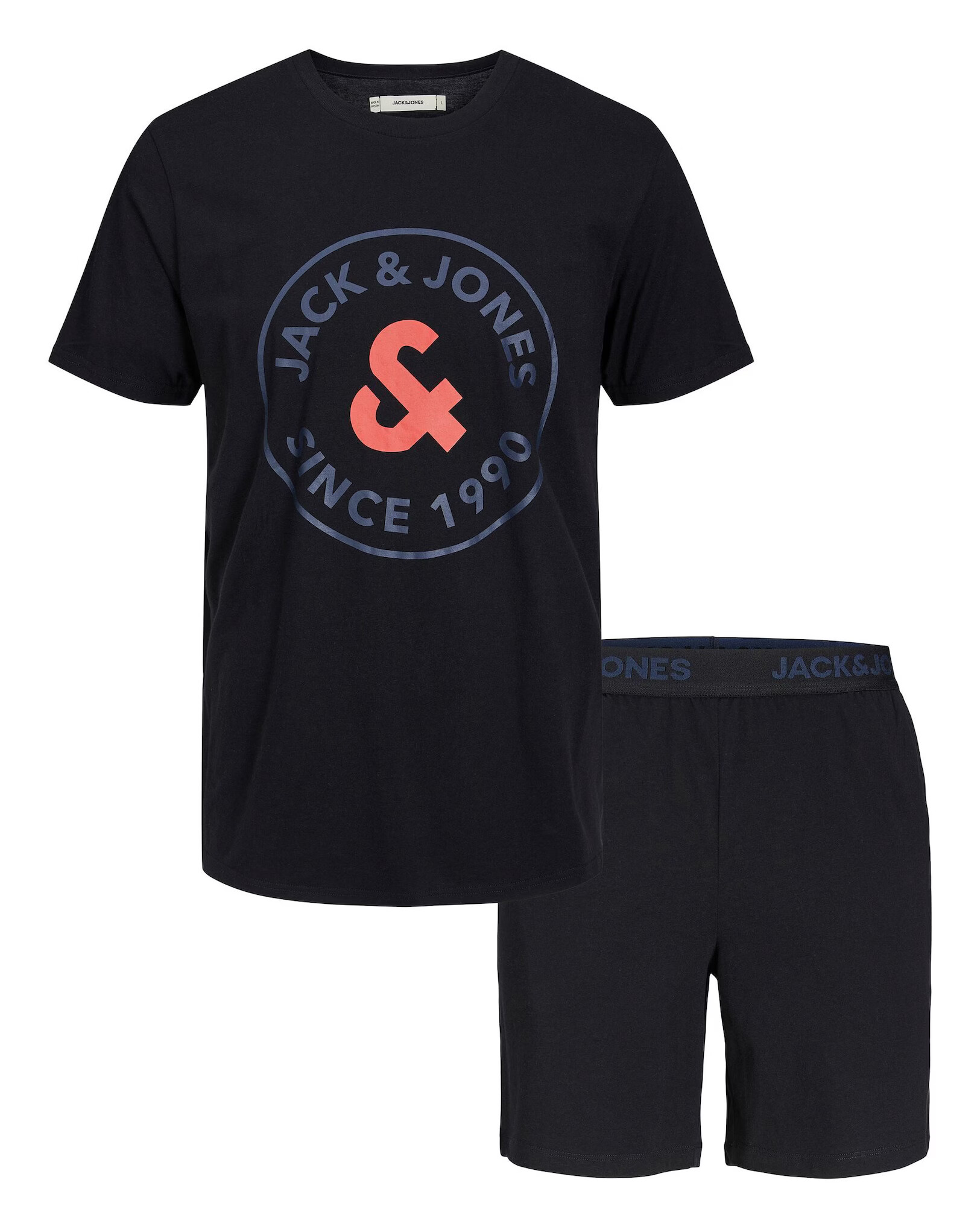 JACK & JONES Pijama scurtă 'AARON' gri grafit / corai / negru - Pled.ro