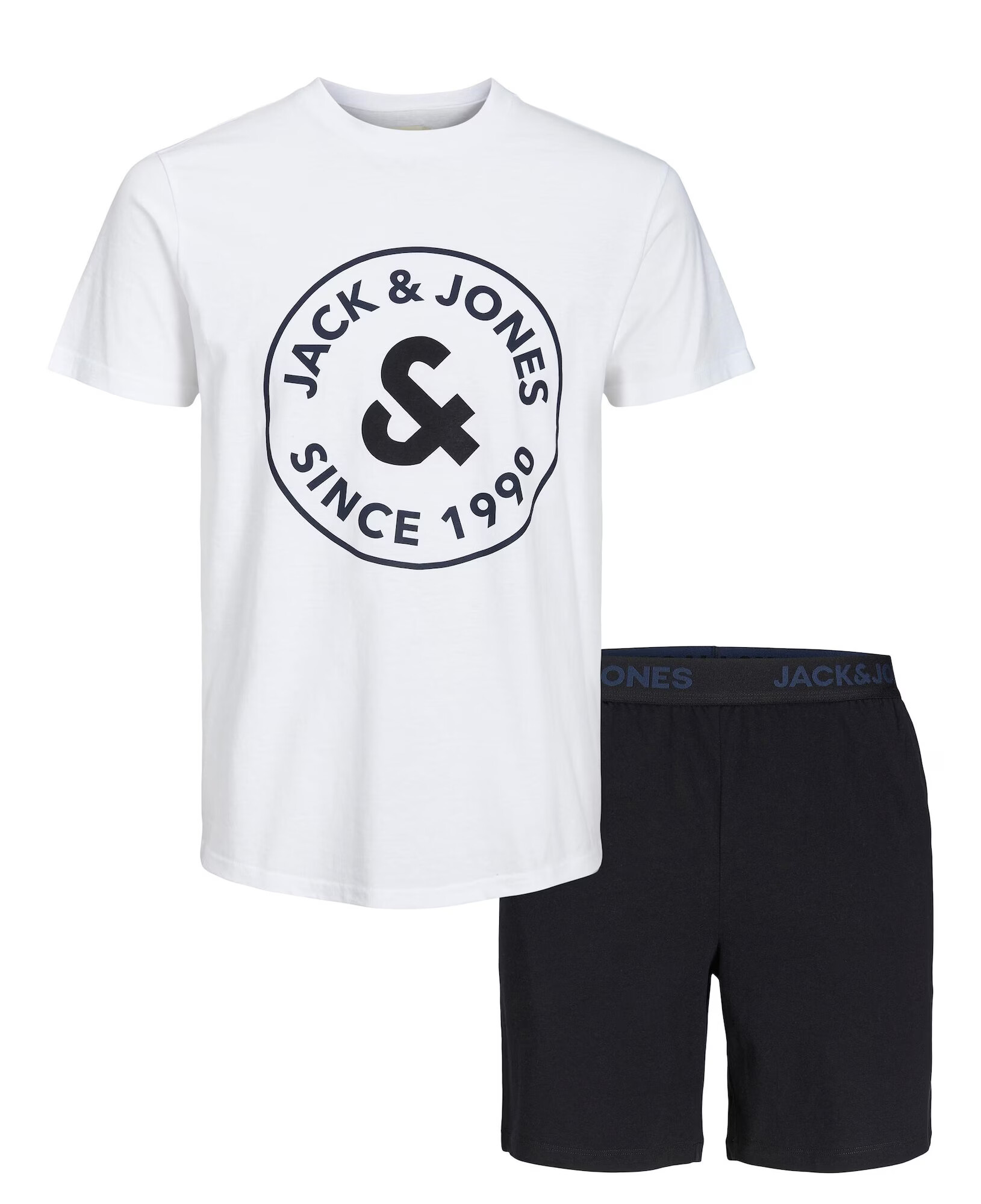 JACK & JONES Pijama scurtă 'AARON' negru / alb - Pled.ro