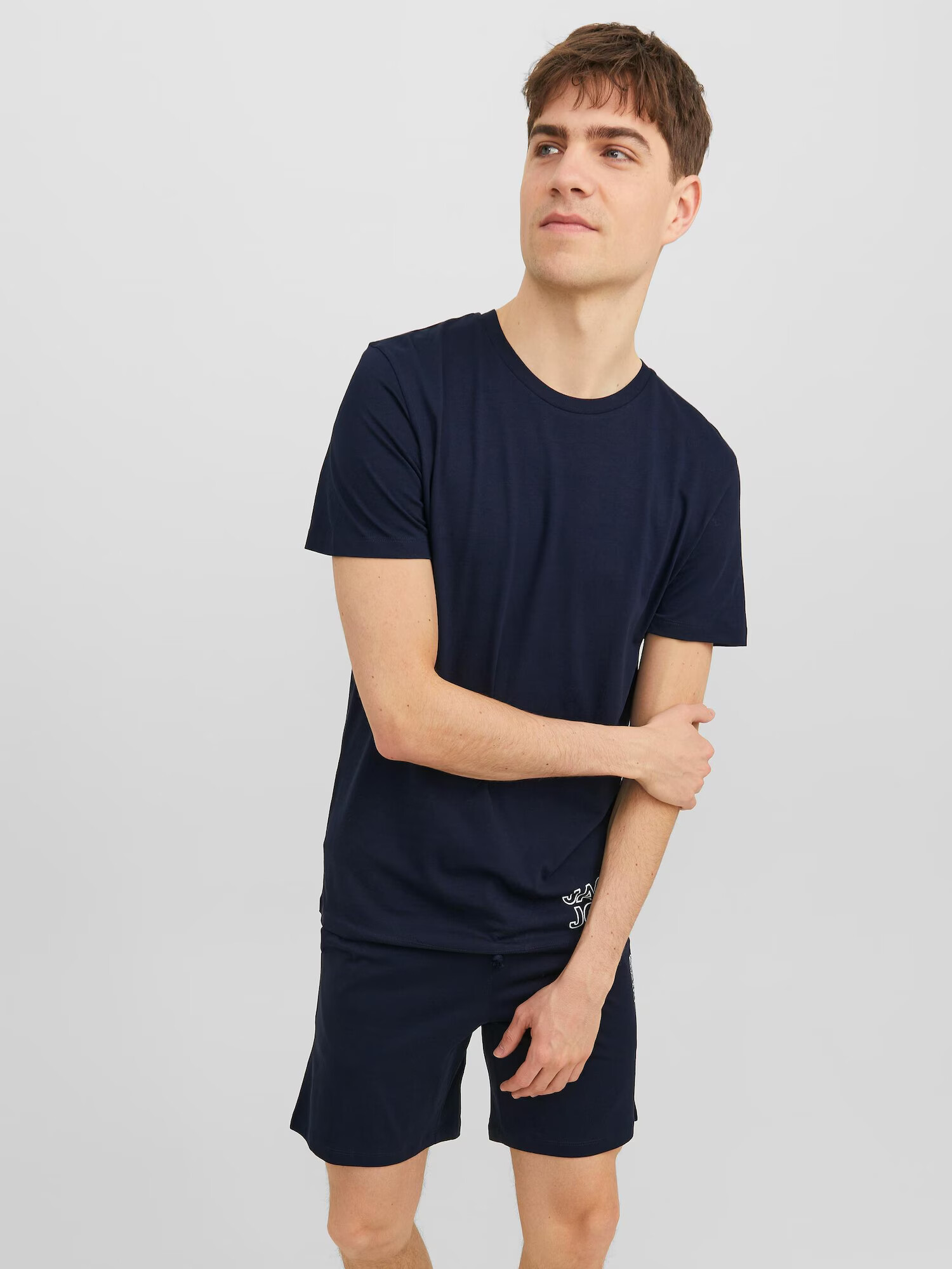 JACK & JONES Pijama scurtă albastru închis / alb - Pled.ro