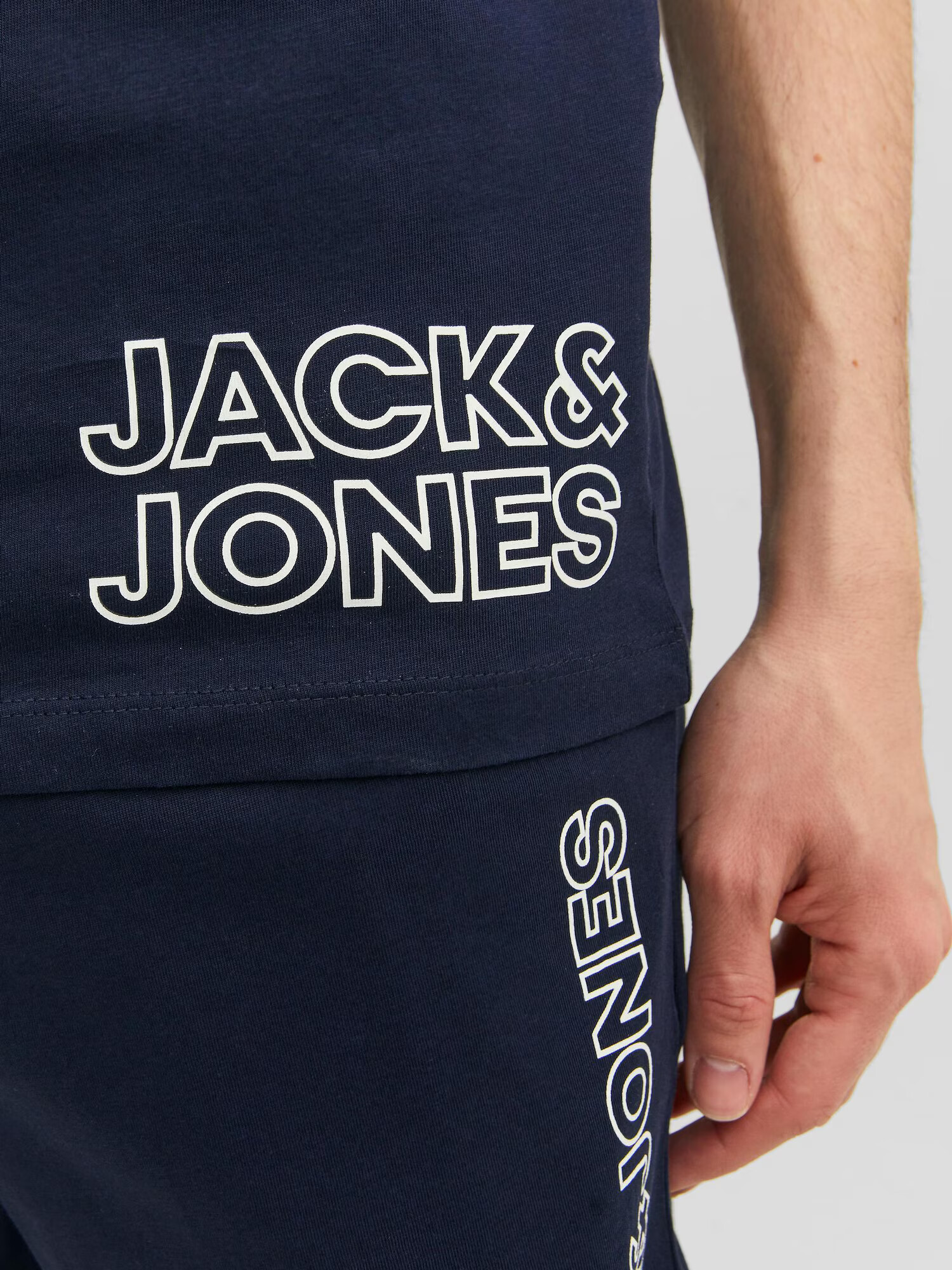 JACK & JONES Pijama scurtă albastru închis / alb - Pled.ro