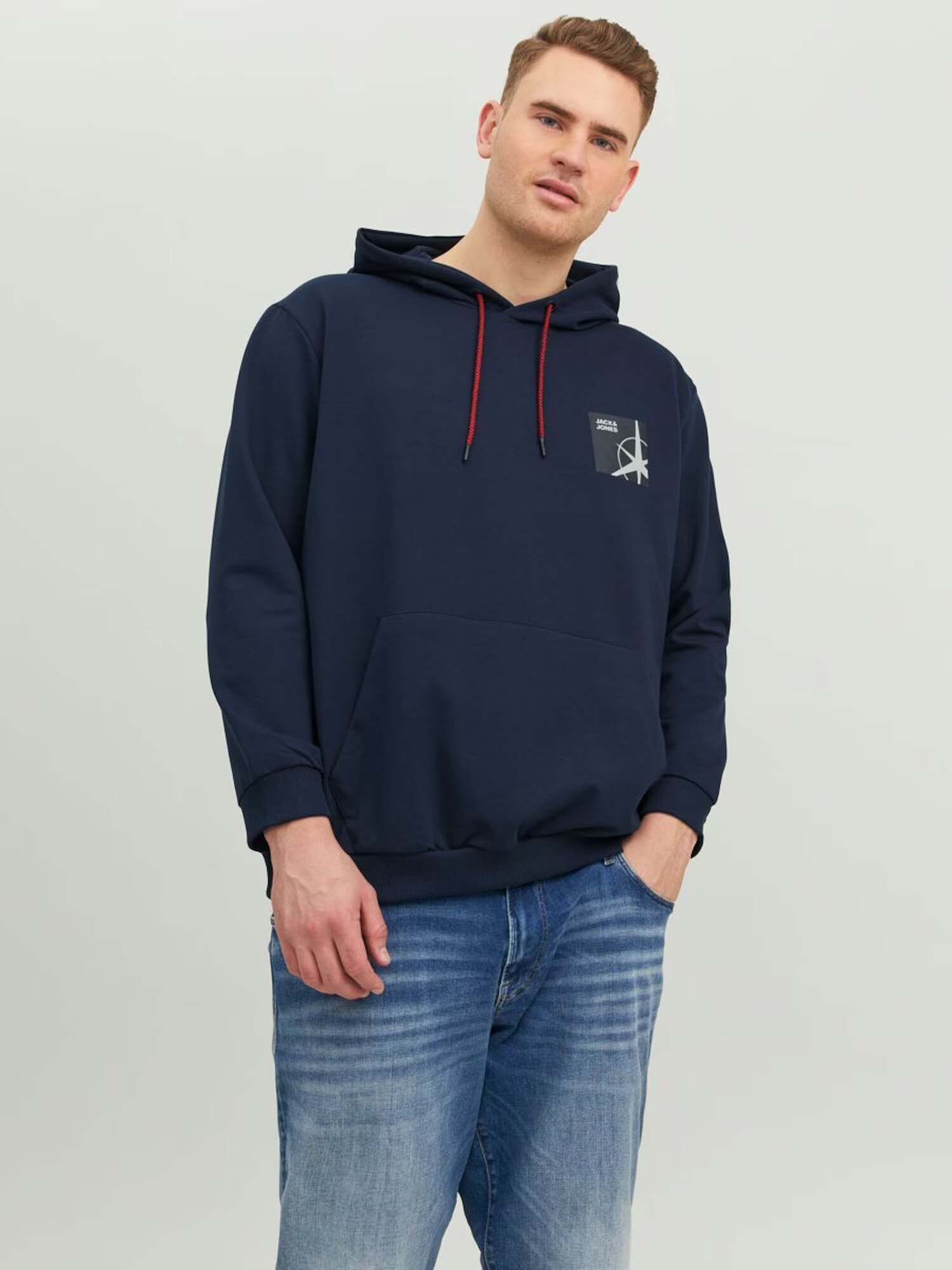 Jack & Jones Plus Bluză de molton 'Filo' bleumarin / maro închis / gri / roșu - Pled.ro