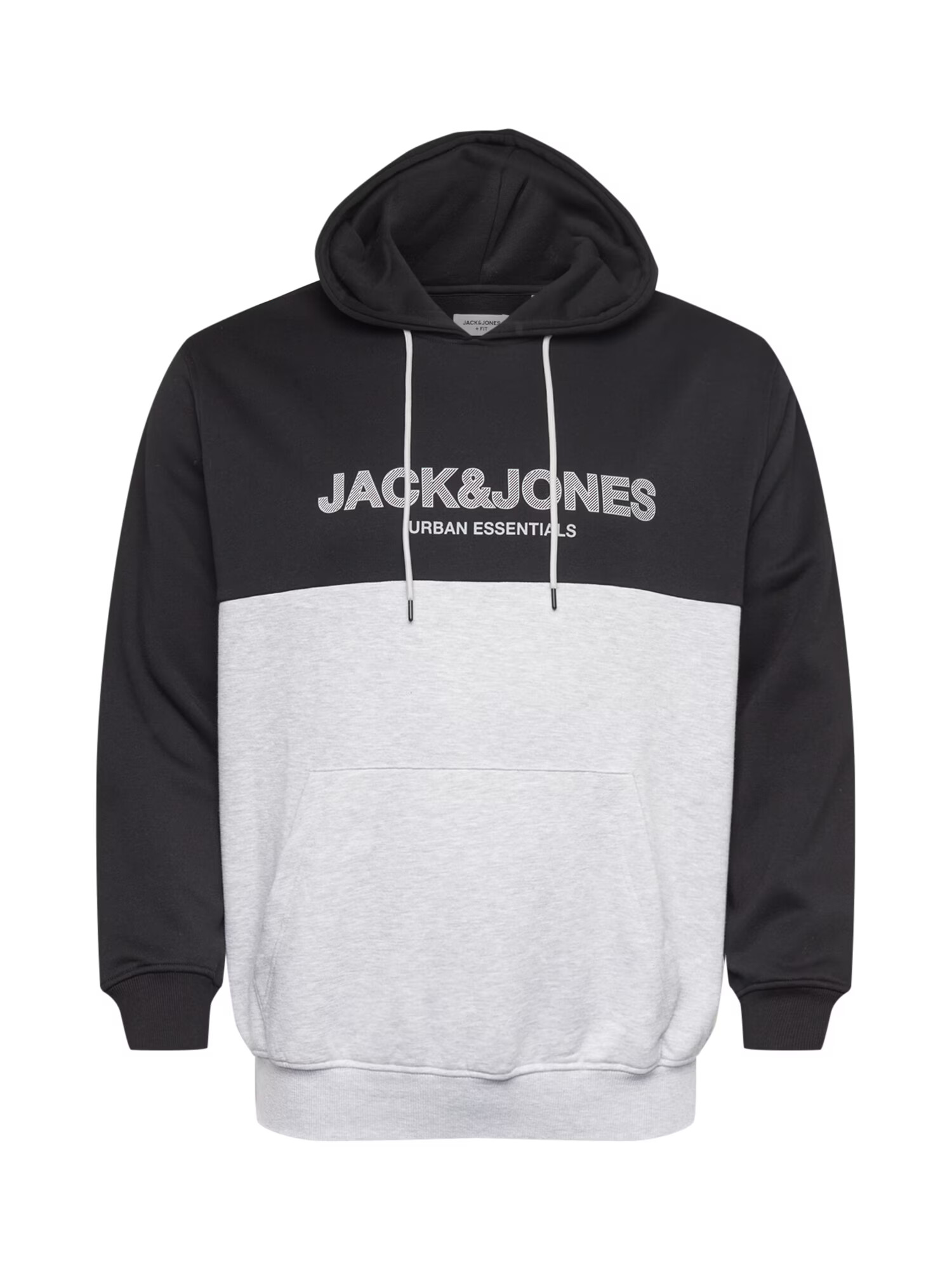 Jack & Jones Plus Bluză de molton 'Urban' gri / gri deschis / negru - Pled.ro