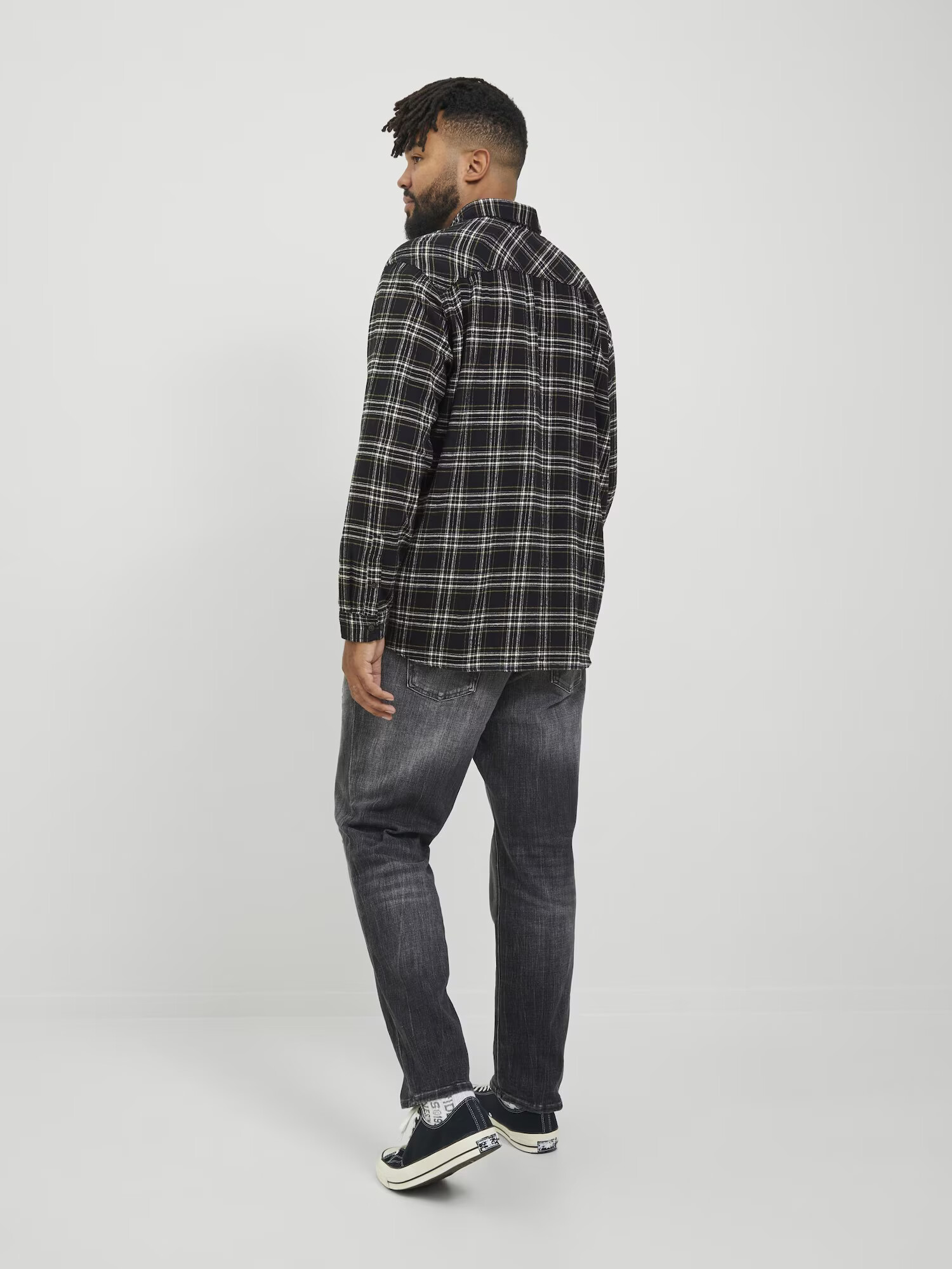 Jack & Jones Plus Cămașă negru / alb - Pled.ro