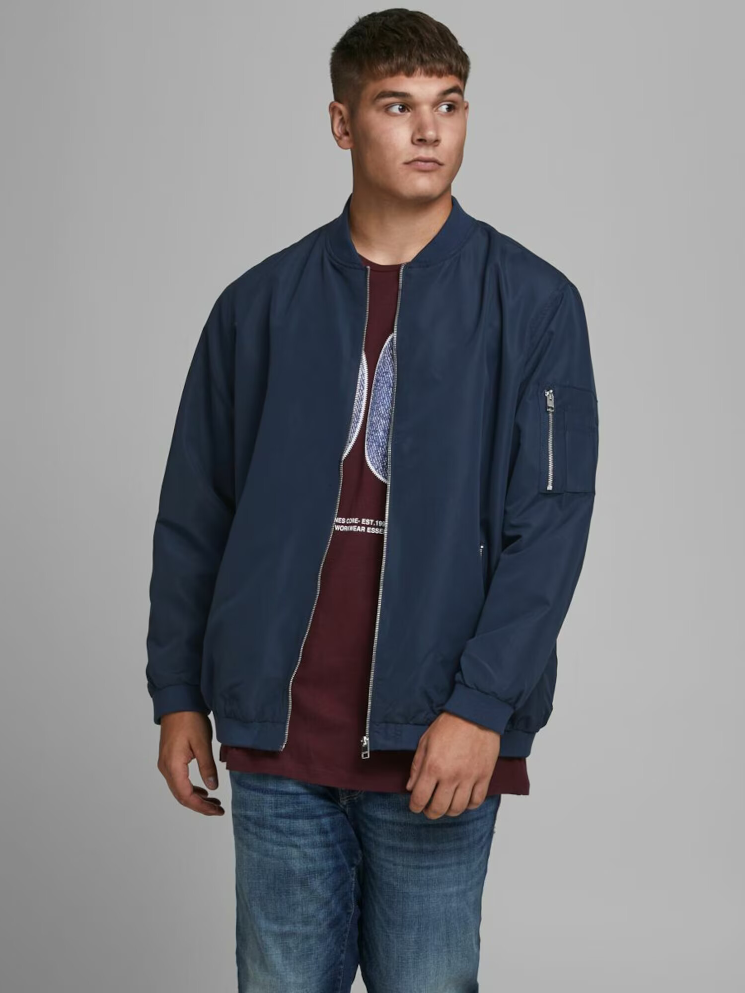 Jack & Jones Plus Geacă de primăvară-toamnă 'Rush' bleumarin - Pled.ro