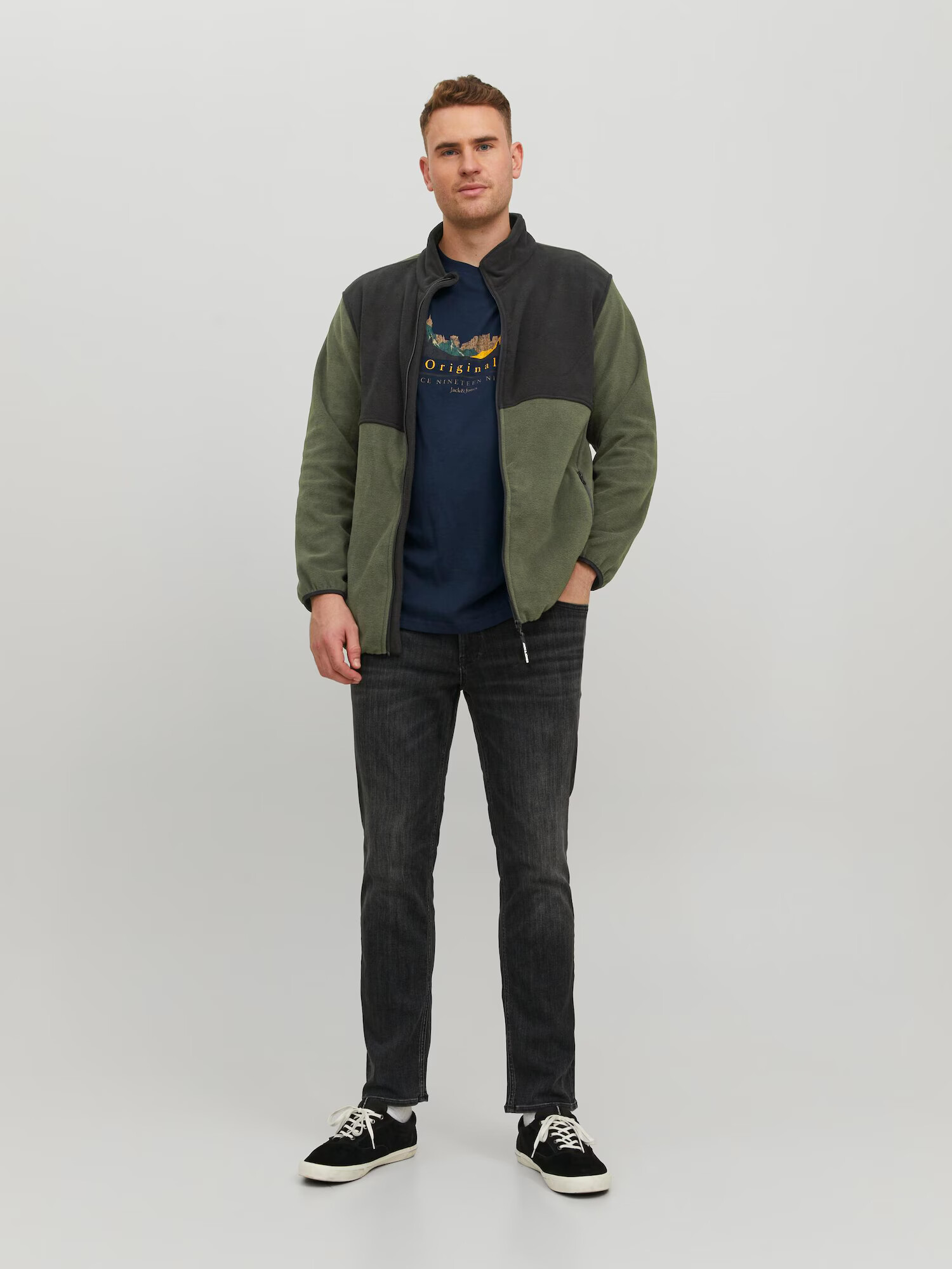 Jack & Jones Plus Jachetă fleece 'Hyper' oliv / verde închis - Pled.ro