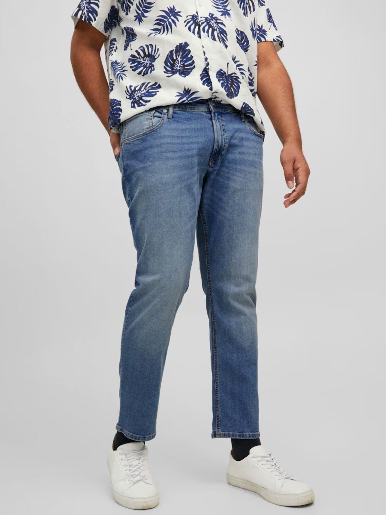 Jack & Jones Plus Jeans 'Glenn' albastru denim - Pled.ro