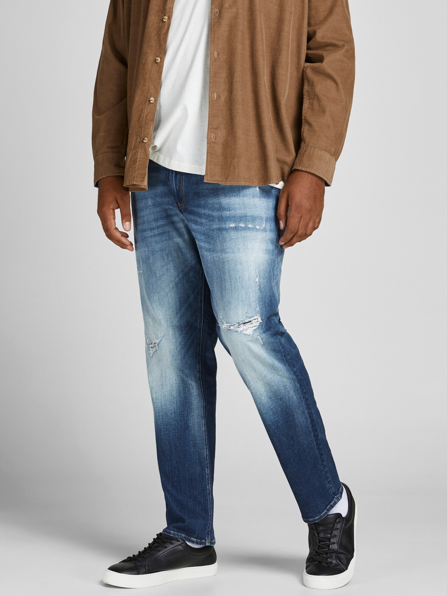 Jack & Jones Plus Jeans 'Glenn' albastru denim - Pled.ro