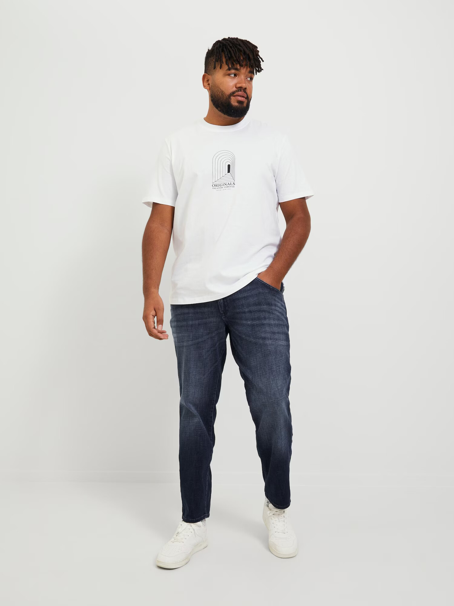 Jack & Jones Plus Jeans 'Glenn Fox' albastru închis - Pled.ro