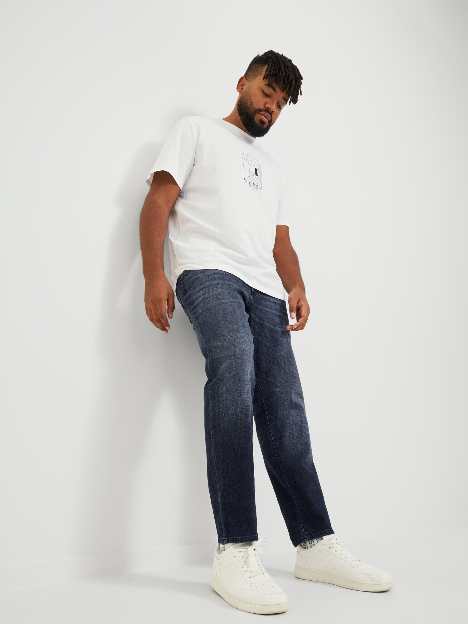 Jack & Jones Plus Jeans 'Glenn Fox' albastru închis - Pled.ro