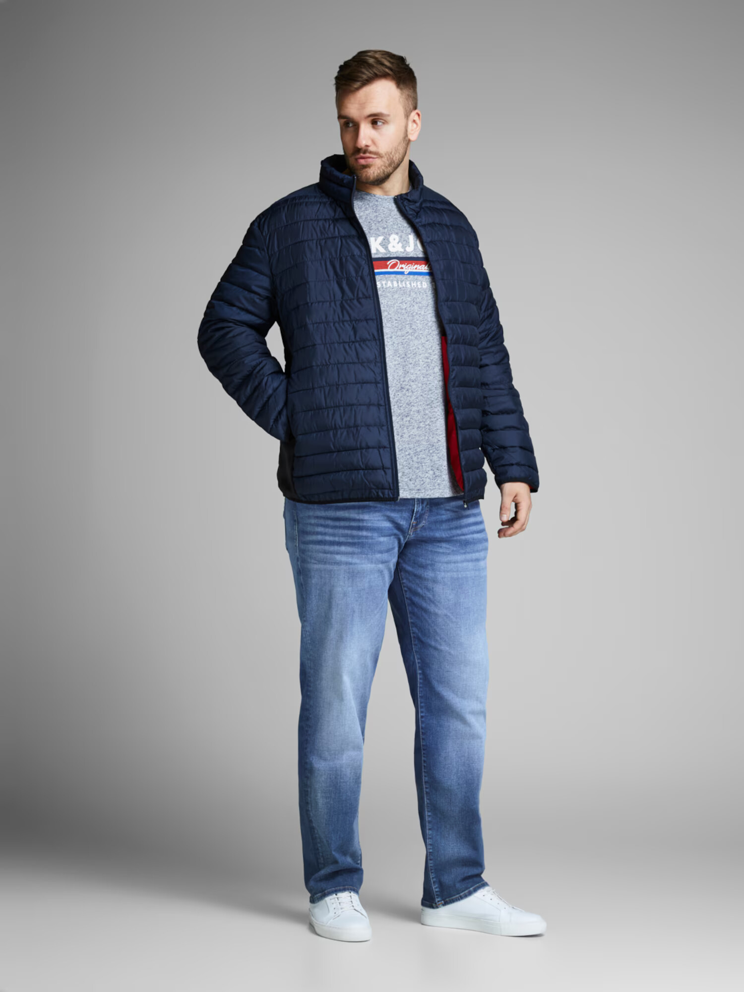 Jack & Jones Plus Jeans 'Tim' albastru denim - Pled.ro