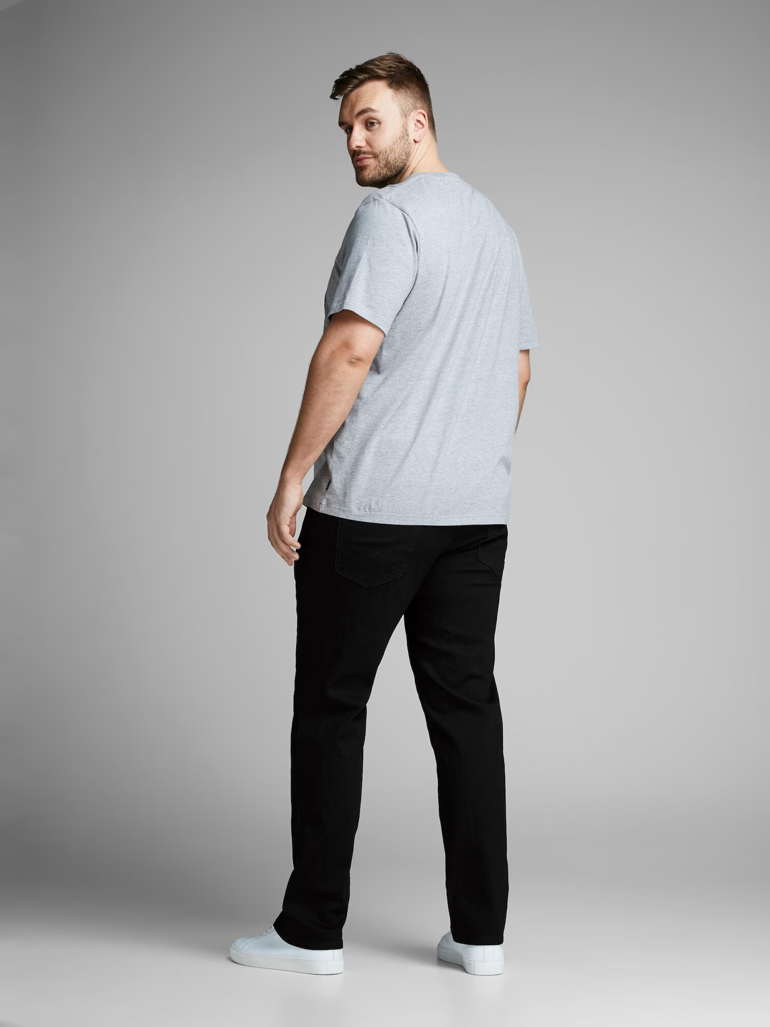 Jack & Jones Plus Jeans 'Tim' negru denim - Pled.ro