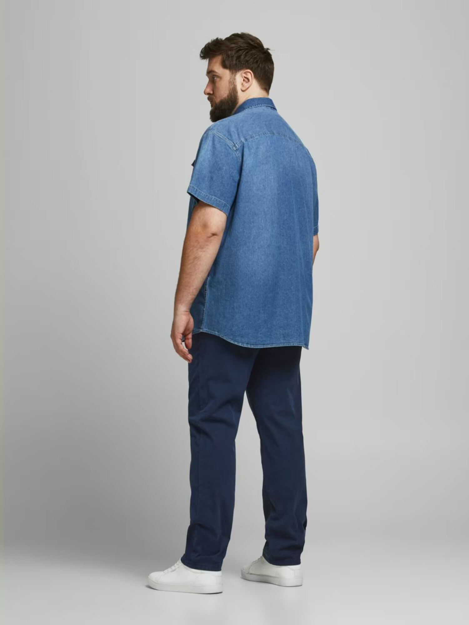 Jack & Jones Plus Pantaloni eleganți albastru închis - Pled.ro