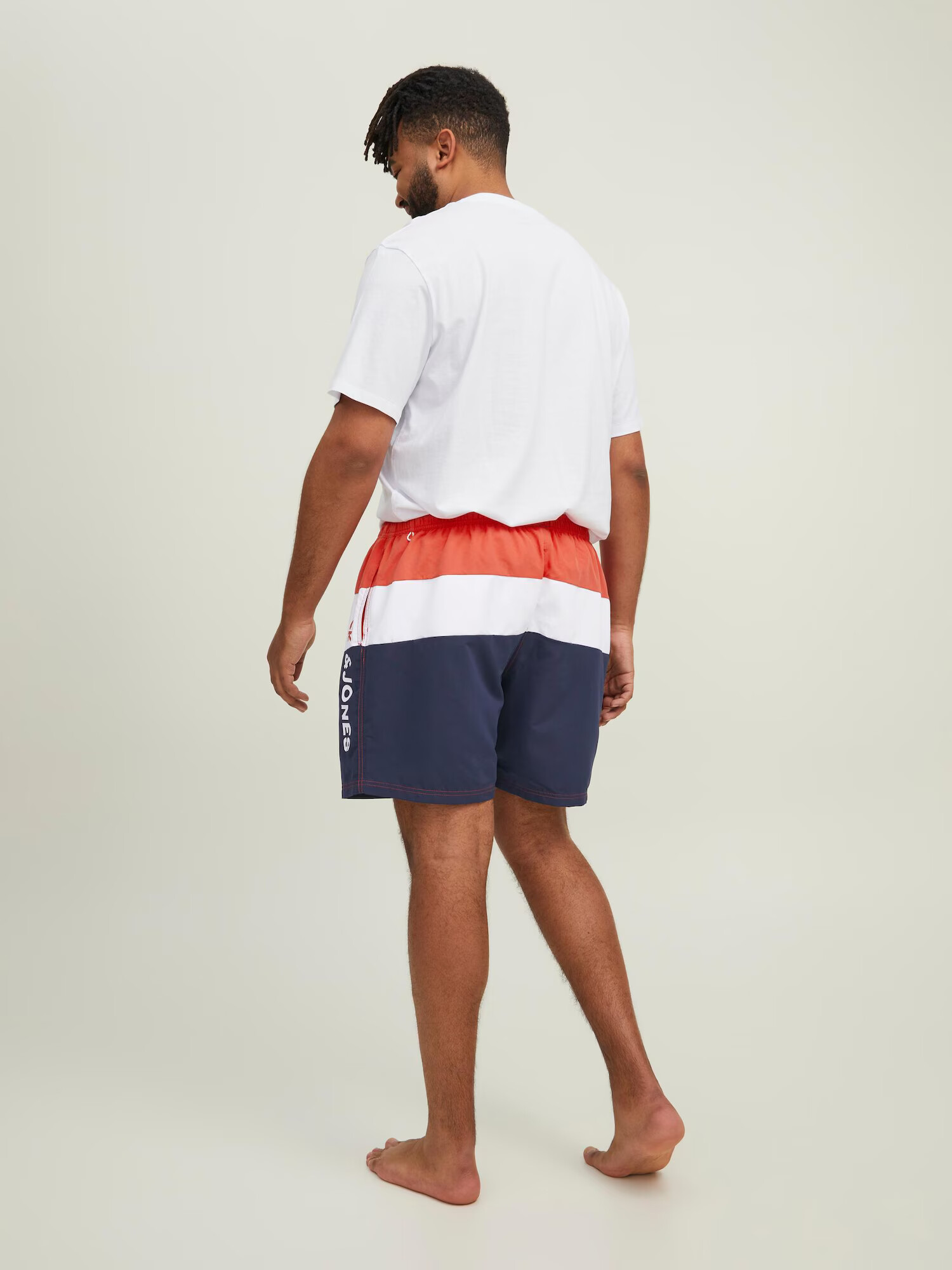 Jack & Jones Plus Șorturi de baie 'Crete' albastru marin / corai / alb - Pled.ro