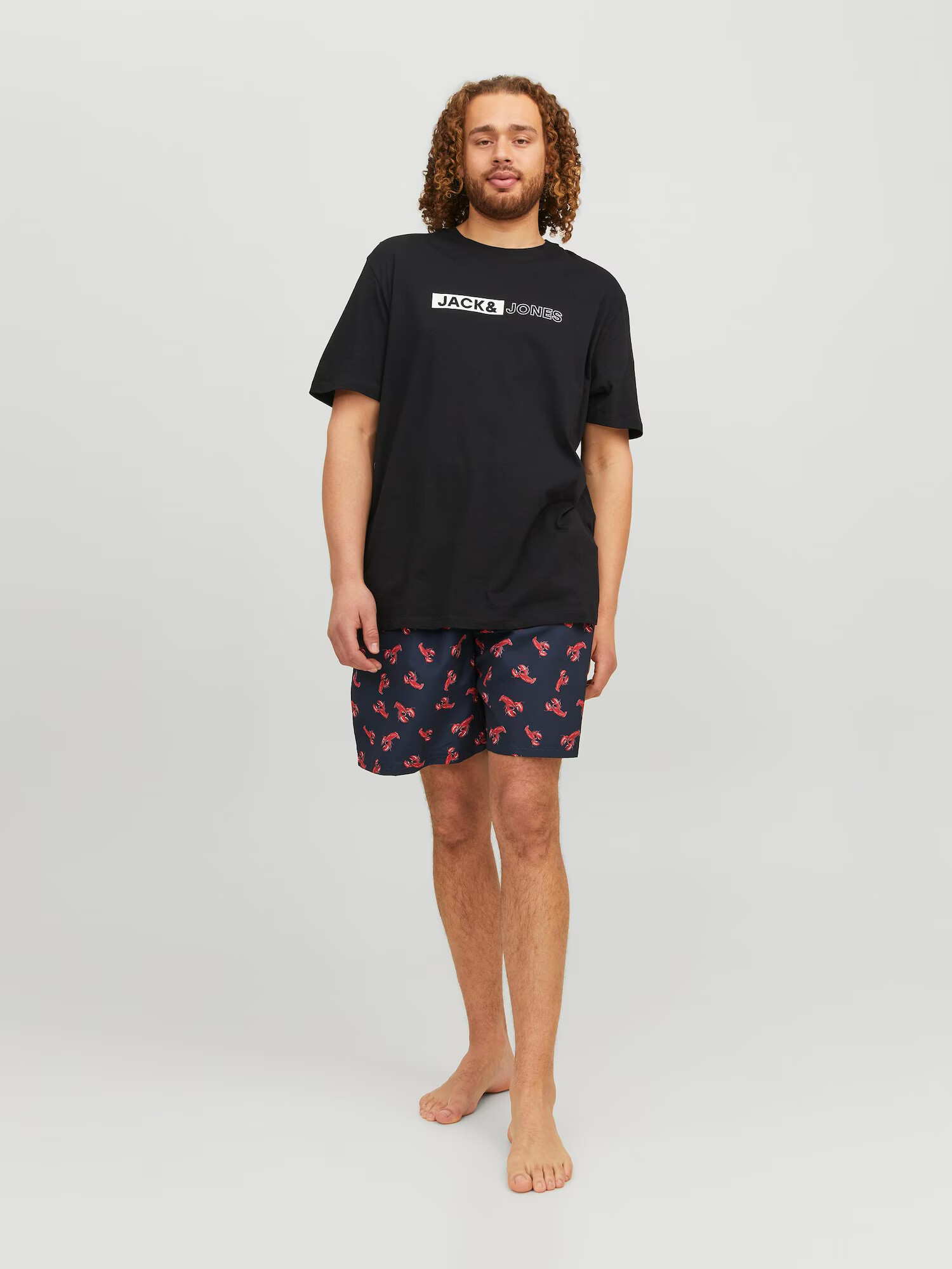 Jack & Jones Plus Șorturi de baie 'FIJI' bleumarin / roz / roz - Pled.ro