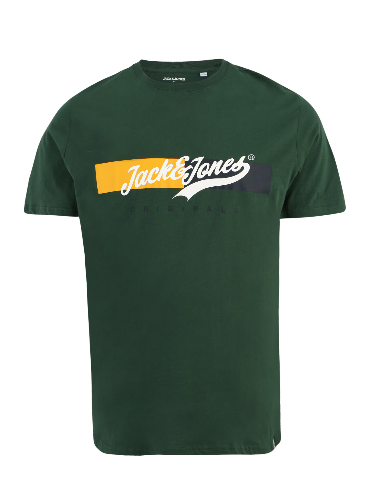 Jack & Jones Plus Tricou 'BECKSS' galben / verde închis / negru / alb - Pled.ro