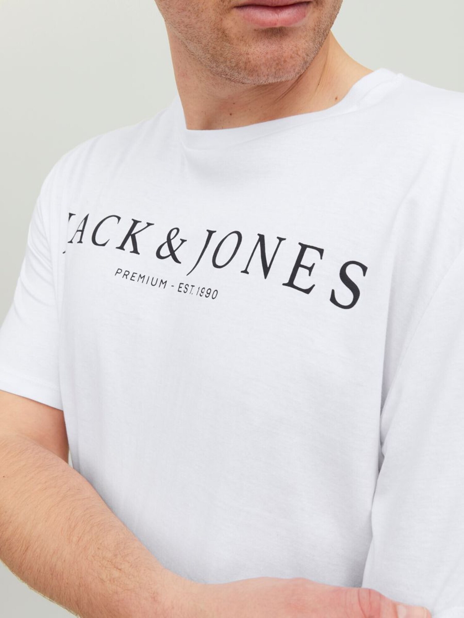 Jack & Jones Plus Tricou 'Blabooster' negru / alb - Pled.ro