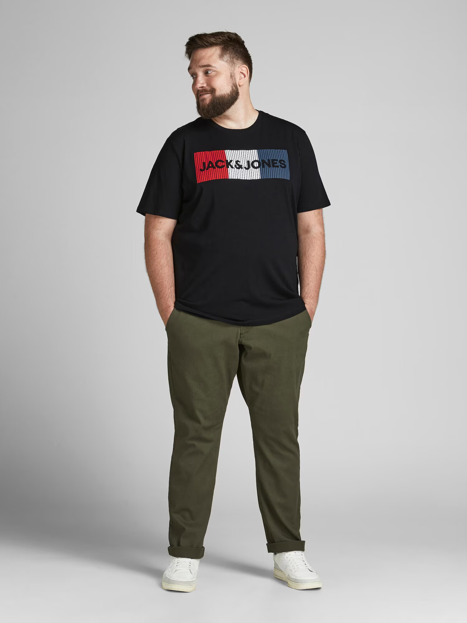 Jack & Jones Plus Tricou bleumarin / roșu / negru / alb - Pled.ro