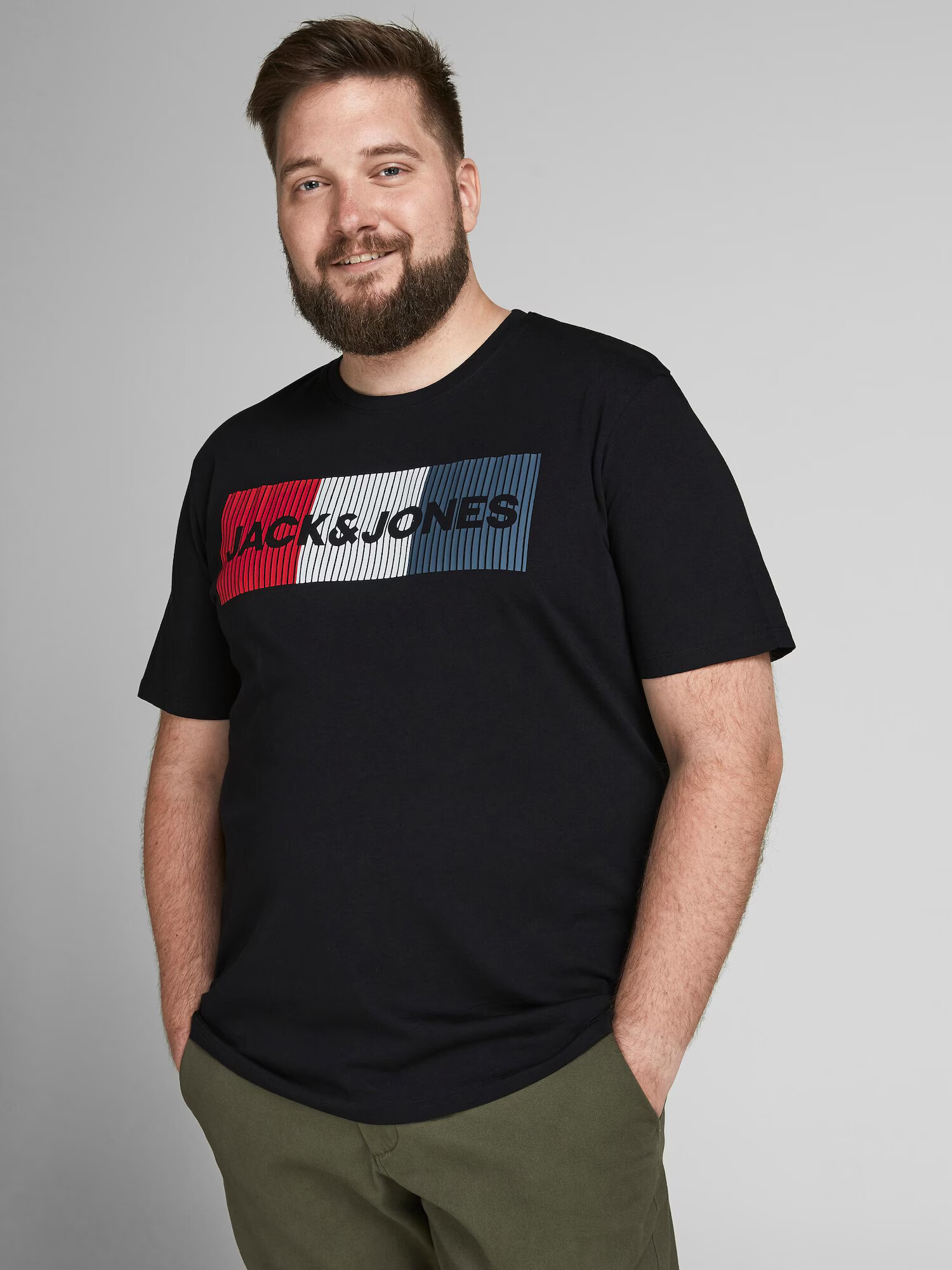 Jack & Jones Plus Tricou bleumarin / roșu / negru / alb - Pled.ro