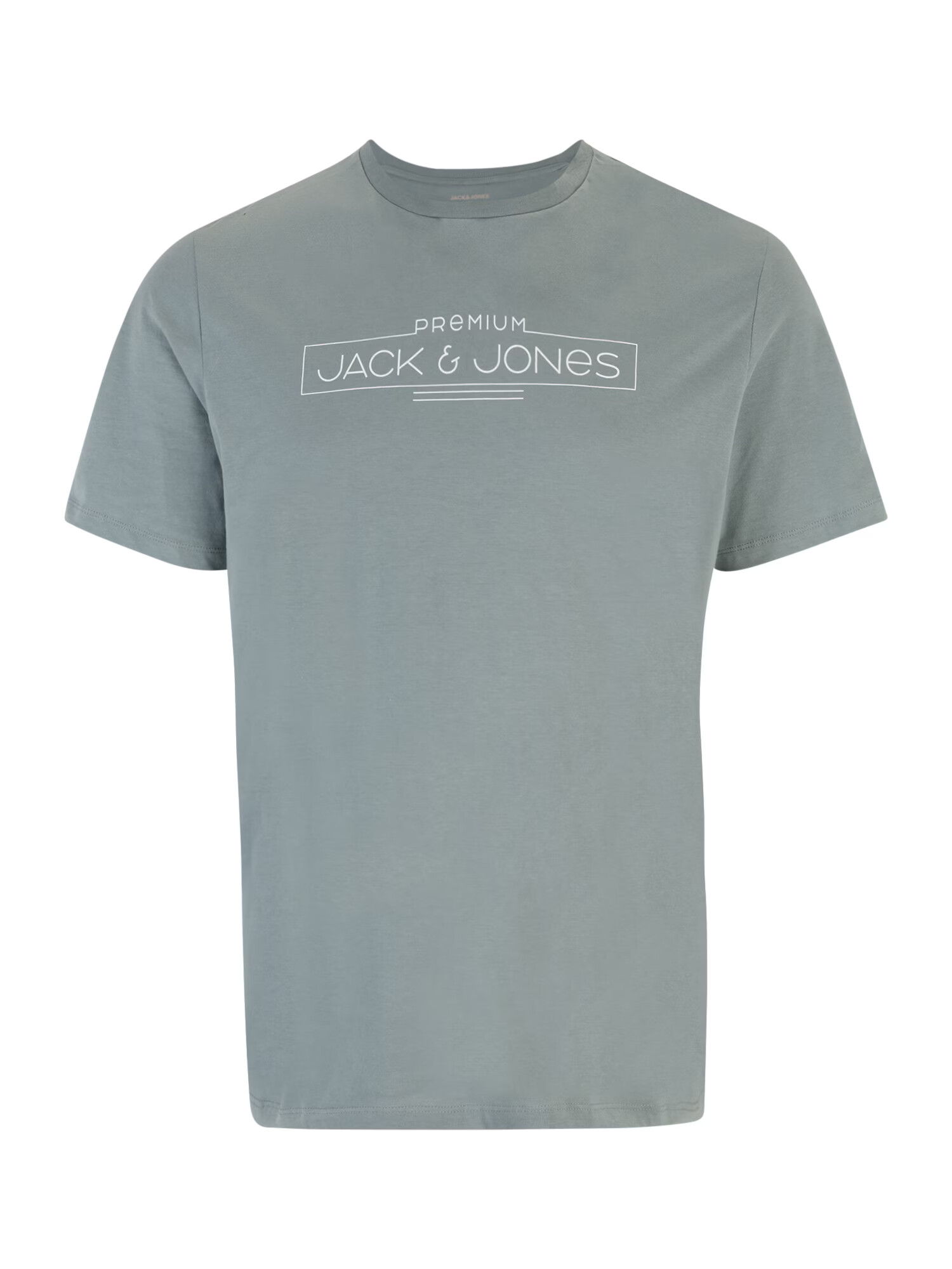 Jack & Jones Plus Tricou 'BOOSTER' albastru fumuriu / alb - Pled.ro