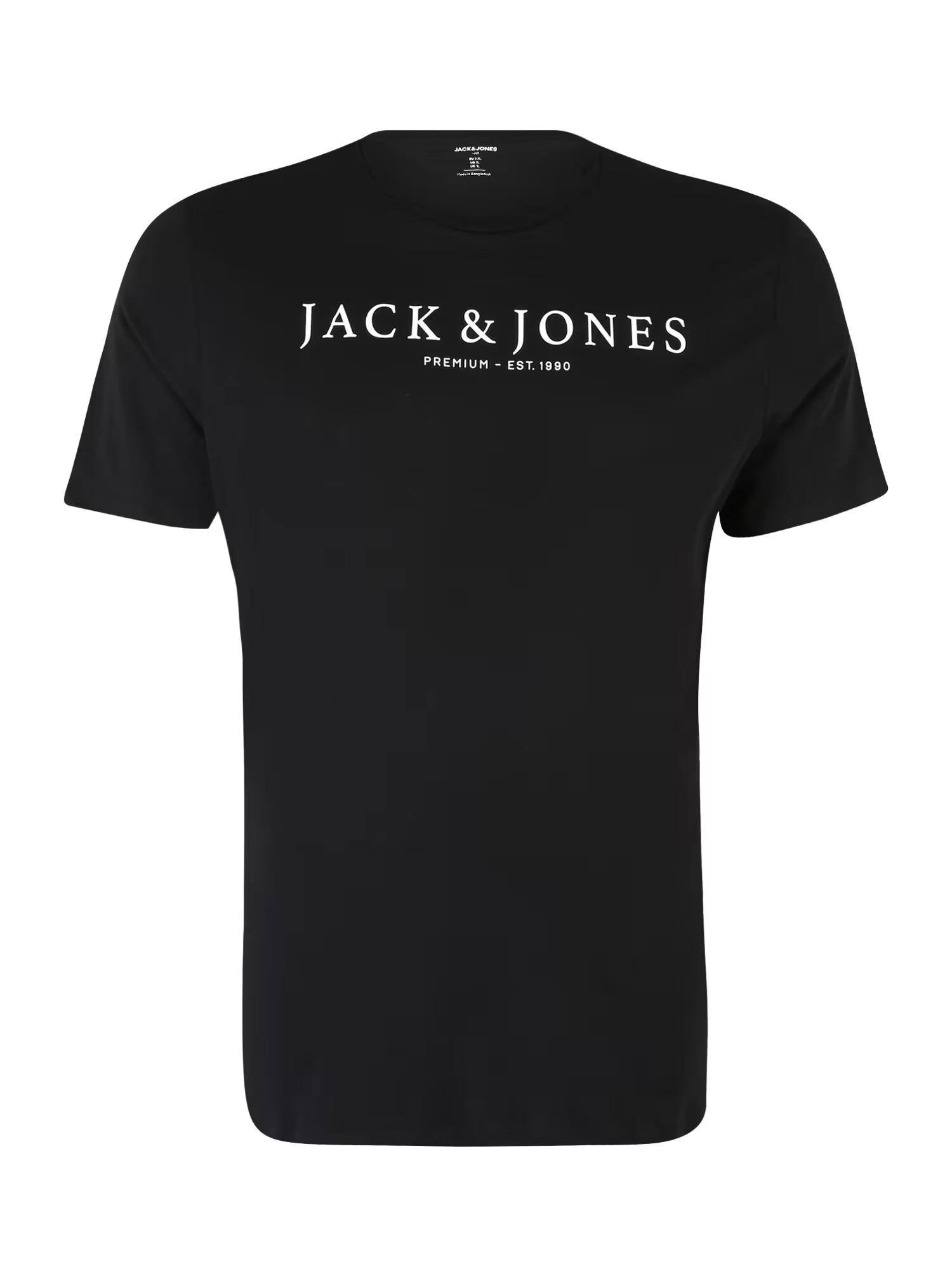 Jack & Jones Plus Tricou 'BOOSTER' negru / alb - Pled.ro