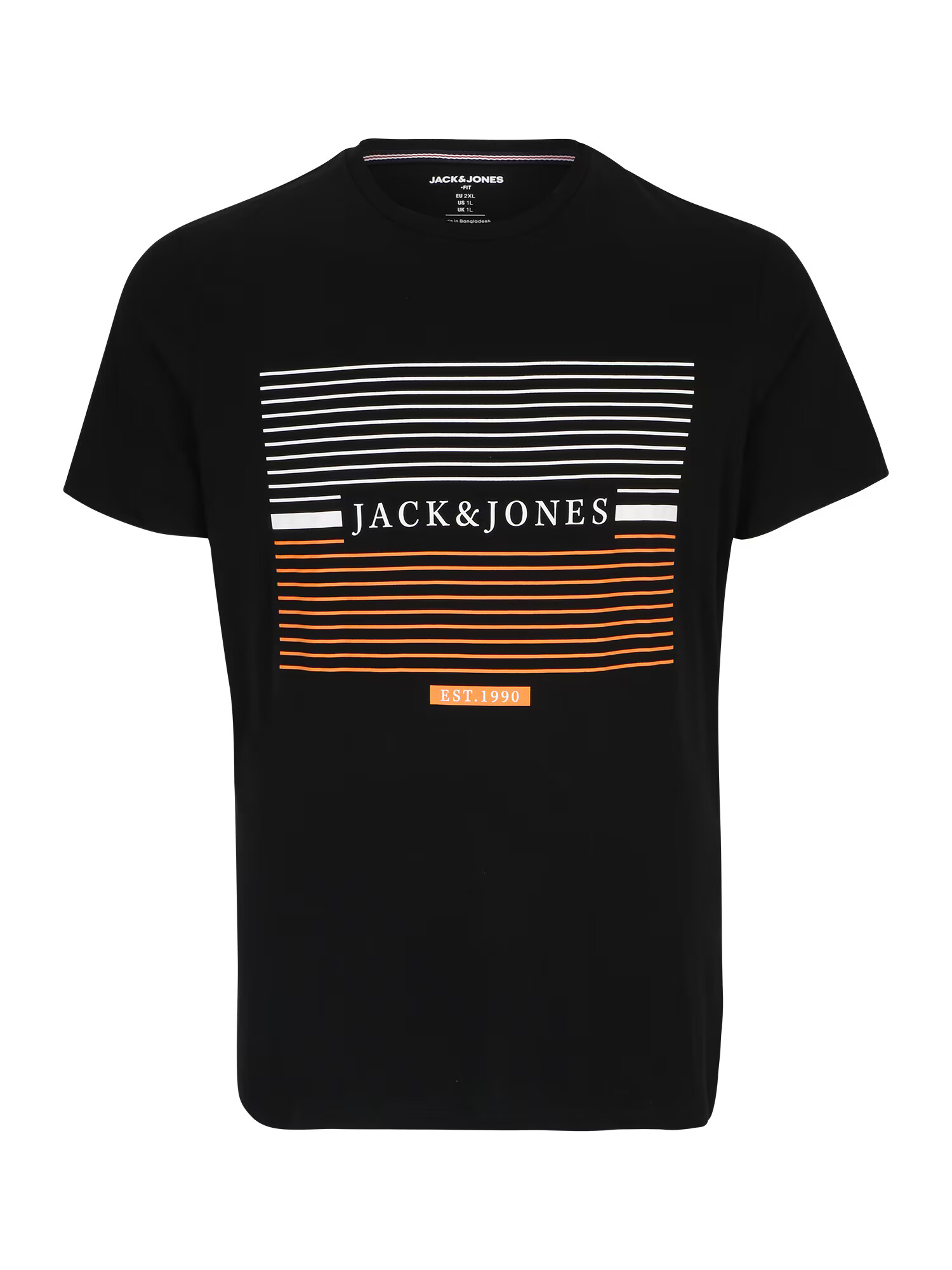 Jack & Jones Plus Tricou 'CYRUS' portocaliu / negru / alb - Pled.ro