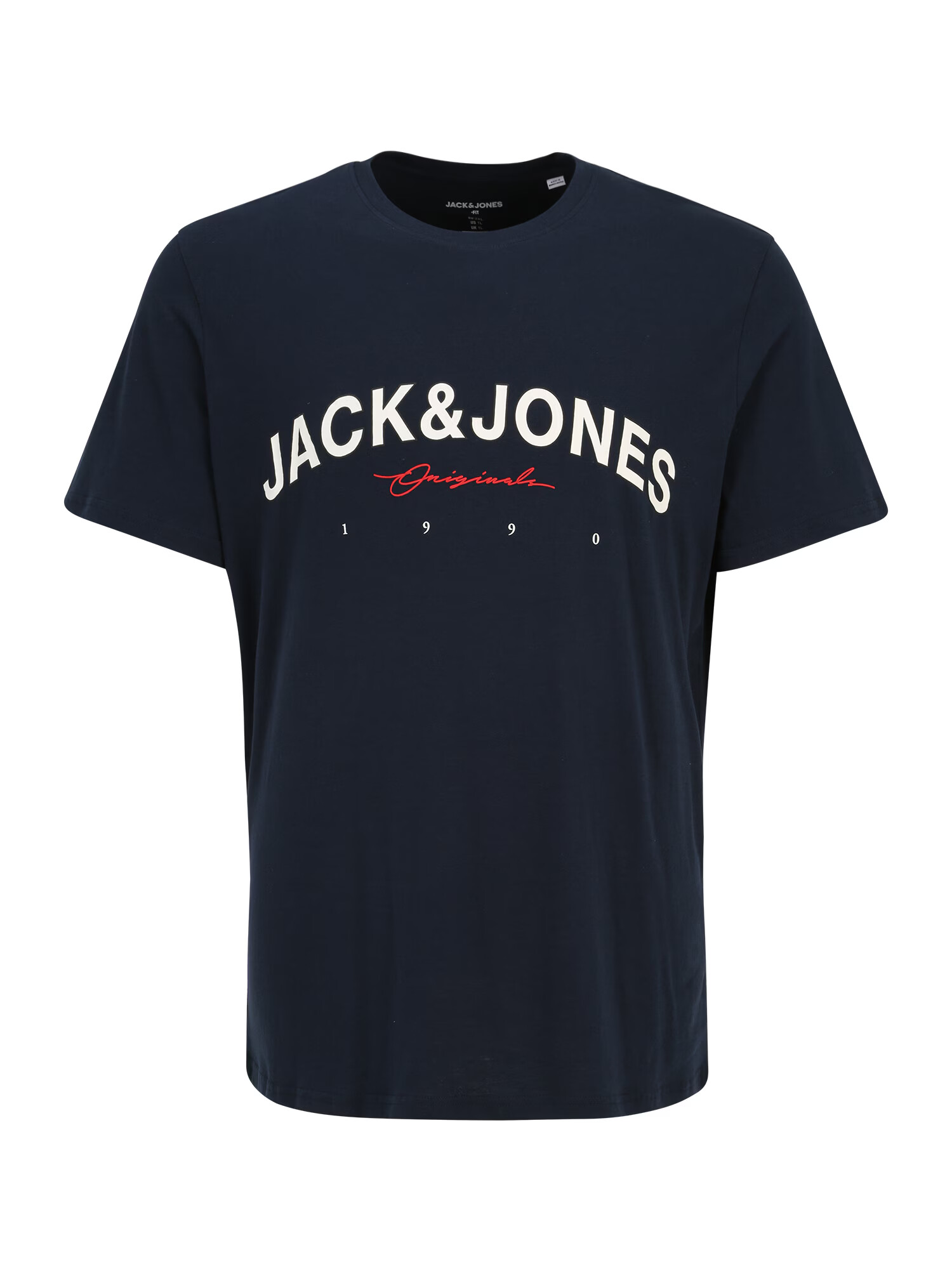 Jack & Jones Plus Tricou 'FRIDAY' bleumarin / roșu / alb - Pled.ro