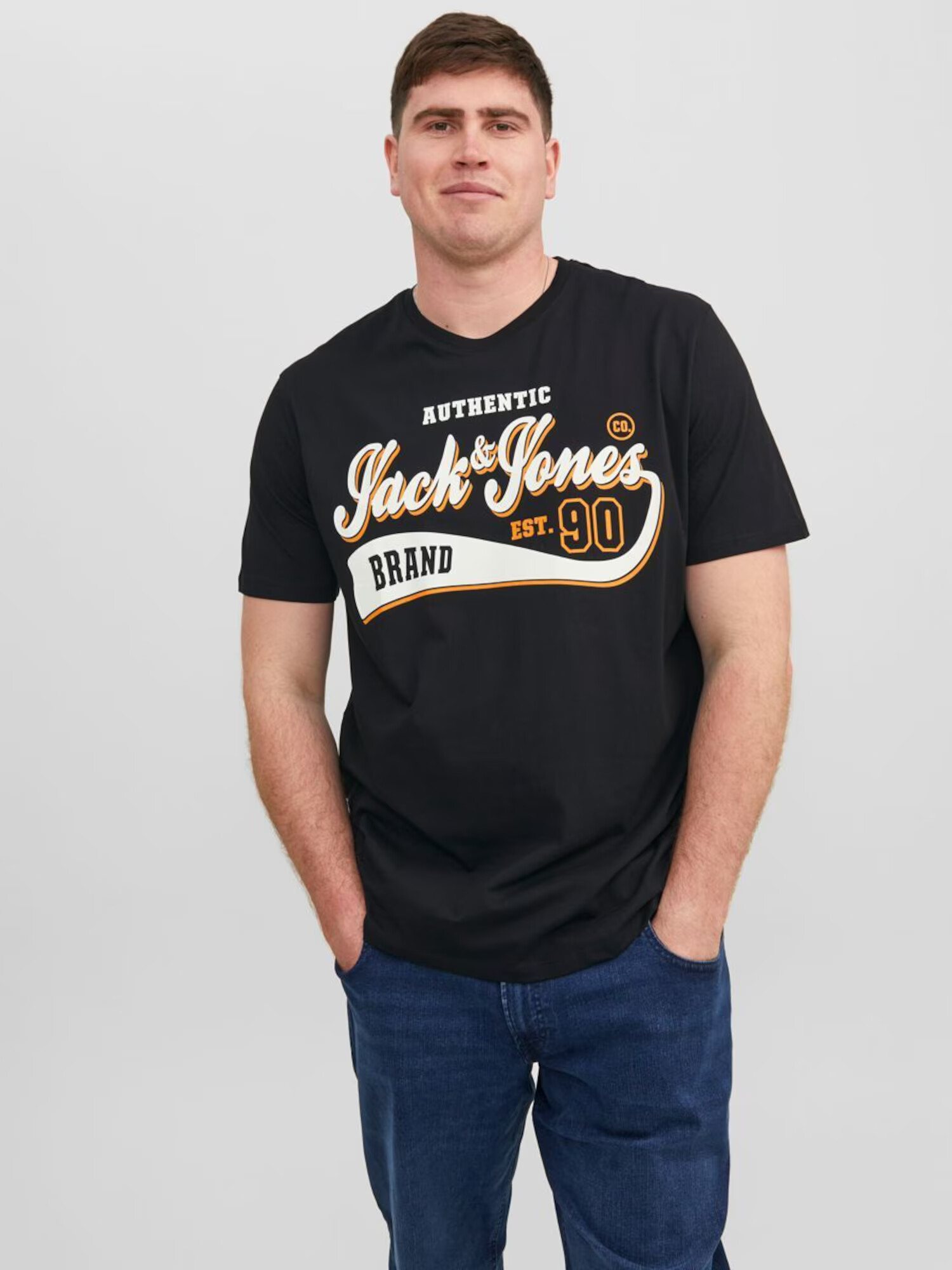 Jack & Jones Plus Tricou galben / negru / alb - Pled.ro