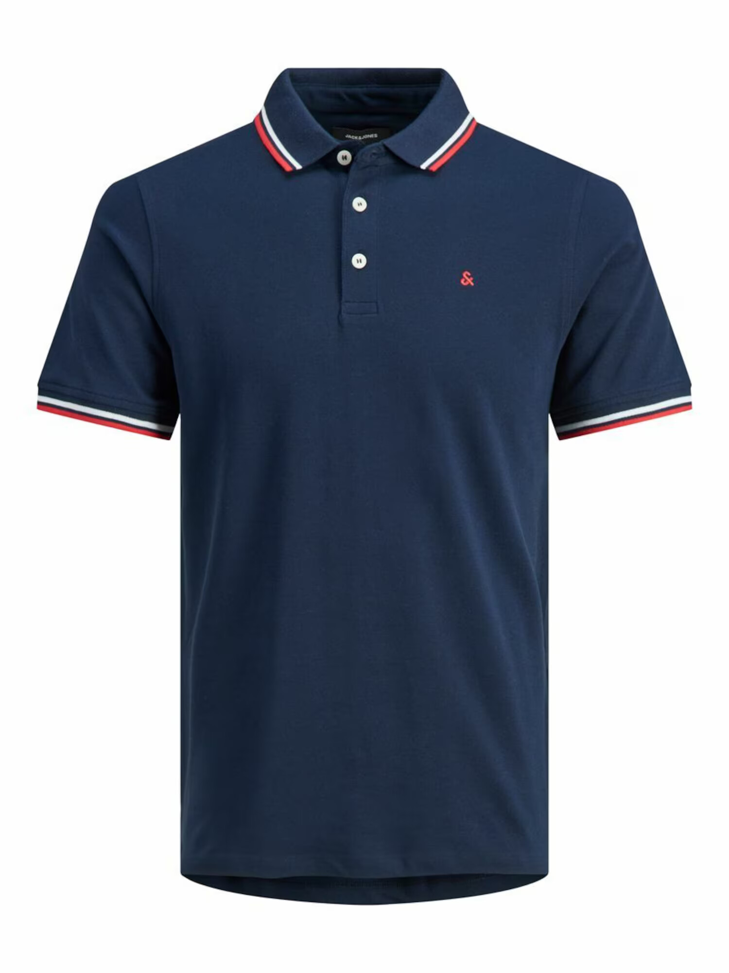 Jack & Jones Plus Tricou 'Paulos' bleumarin / roșu / alb - Pled.ro