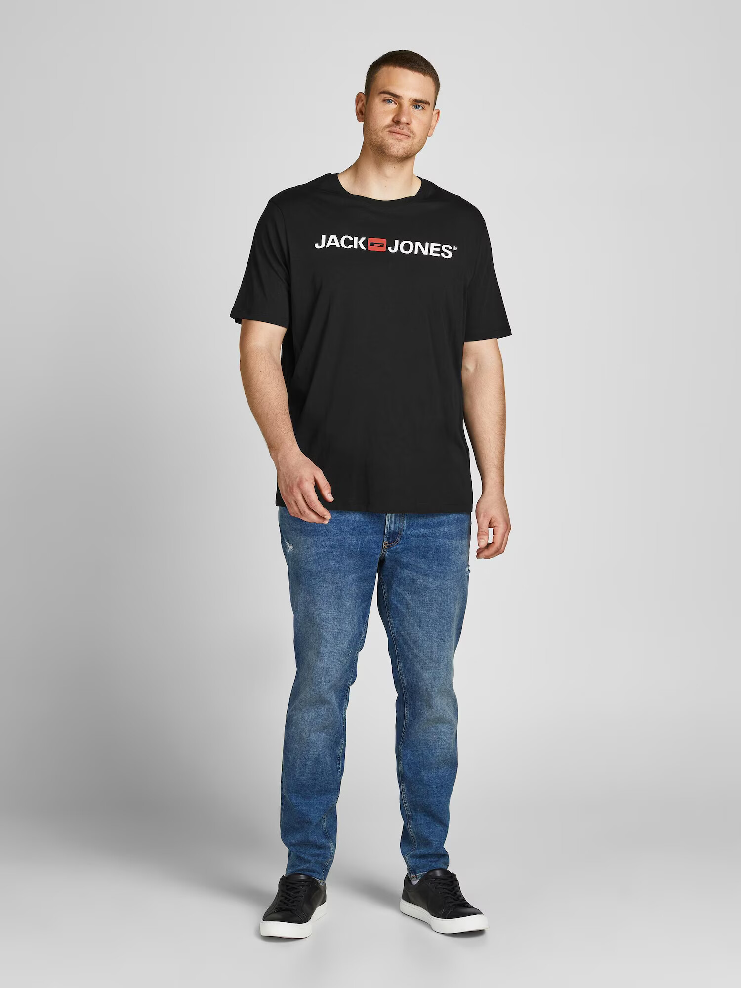 Jack & Jones Plus Tricou roșu deschis / negru / alb - Pled.ro