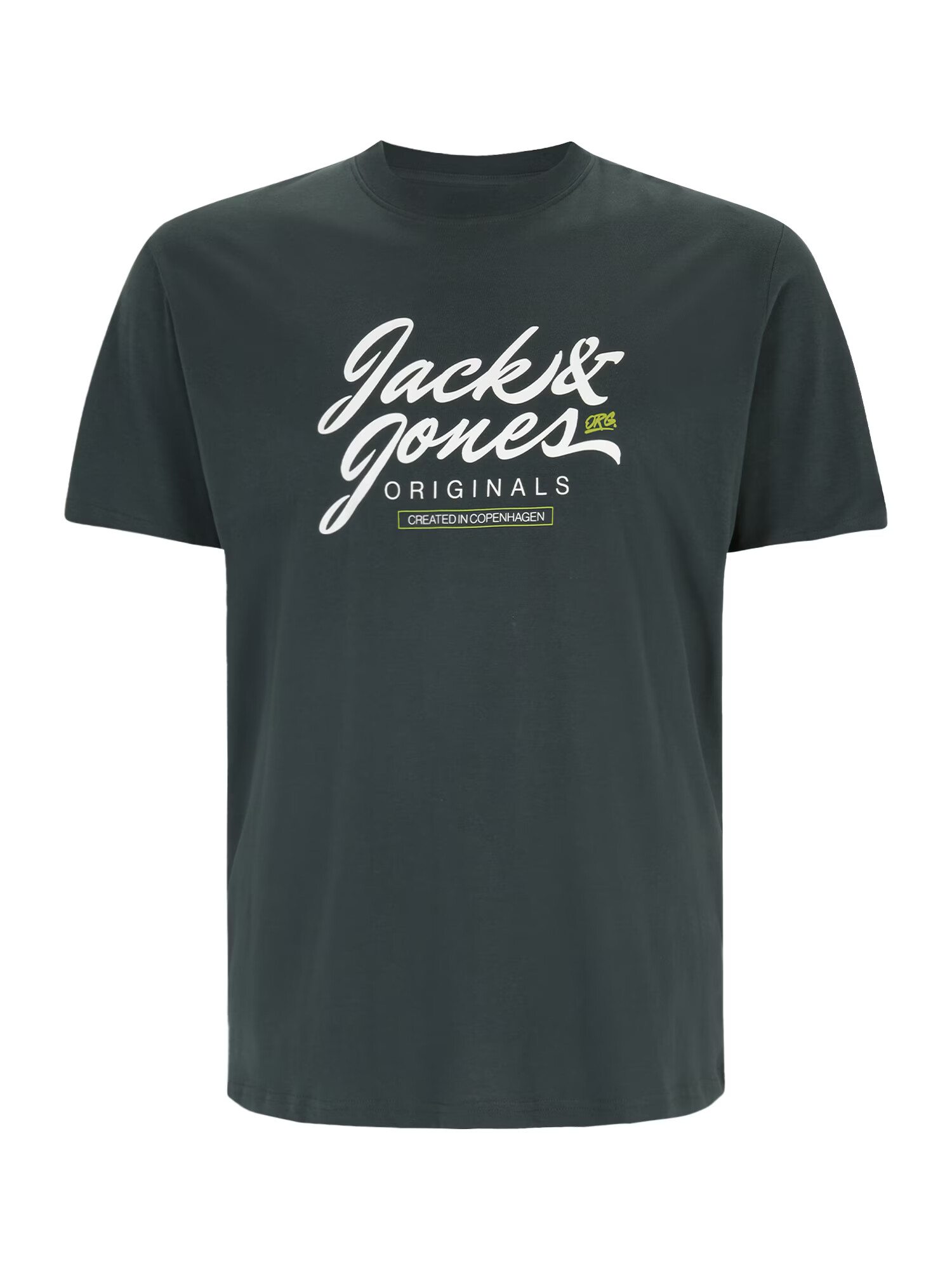 Jack & Jones Plus Tricou 'SYMBOL' verde închis / alb - Pled.ro