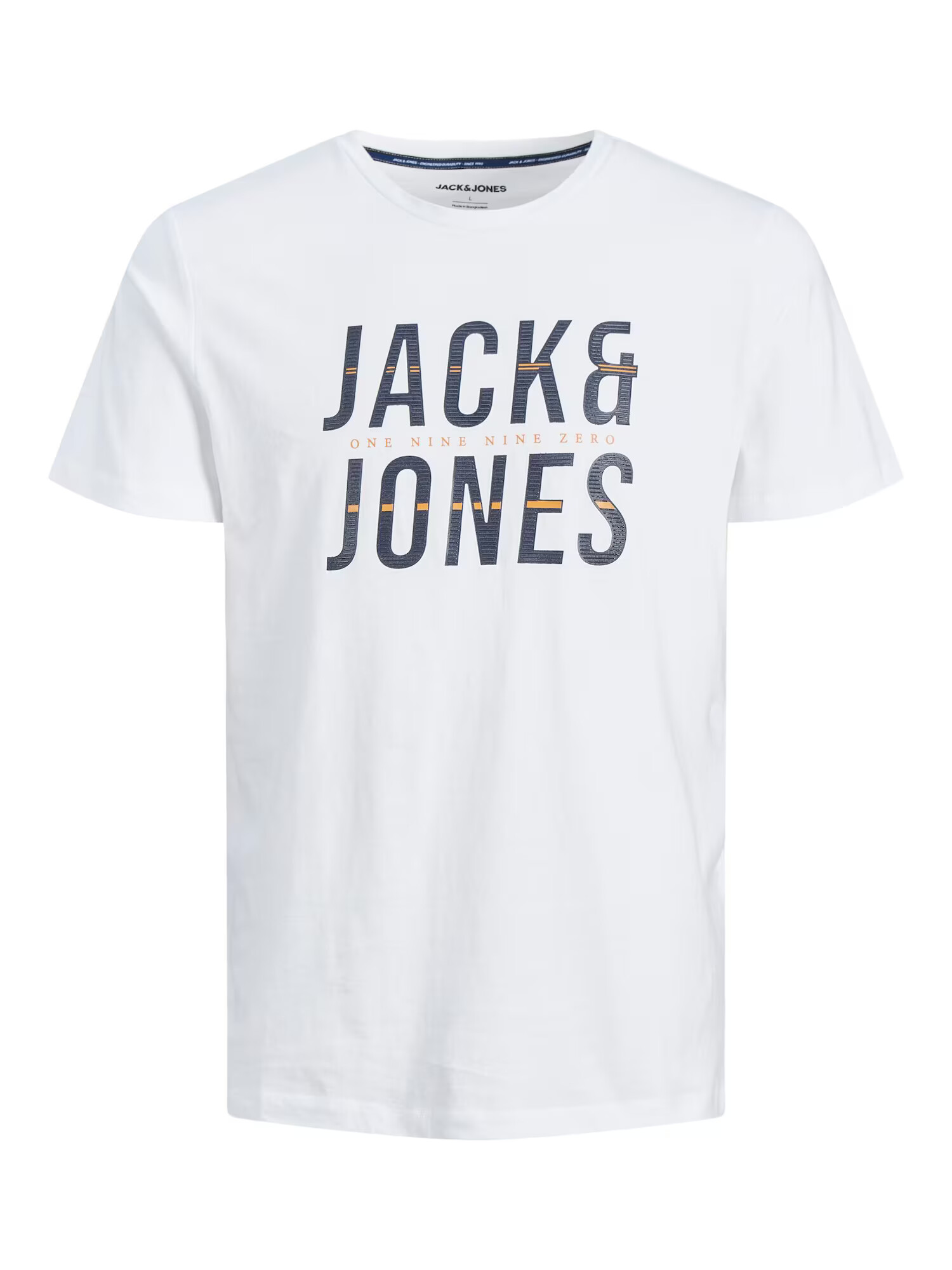 Jack & Jones Plus Tricou 'Xilo' bleumarin / portocaliu / alb murdar - Pled.ro